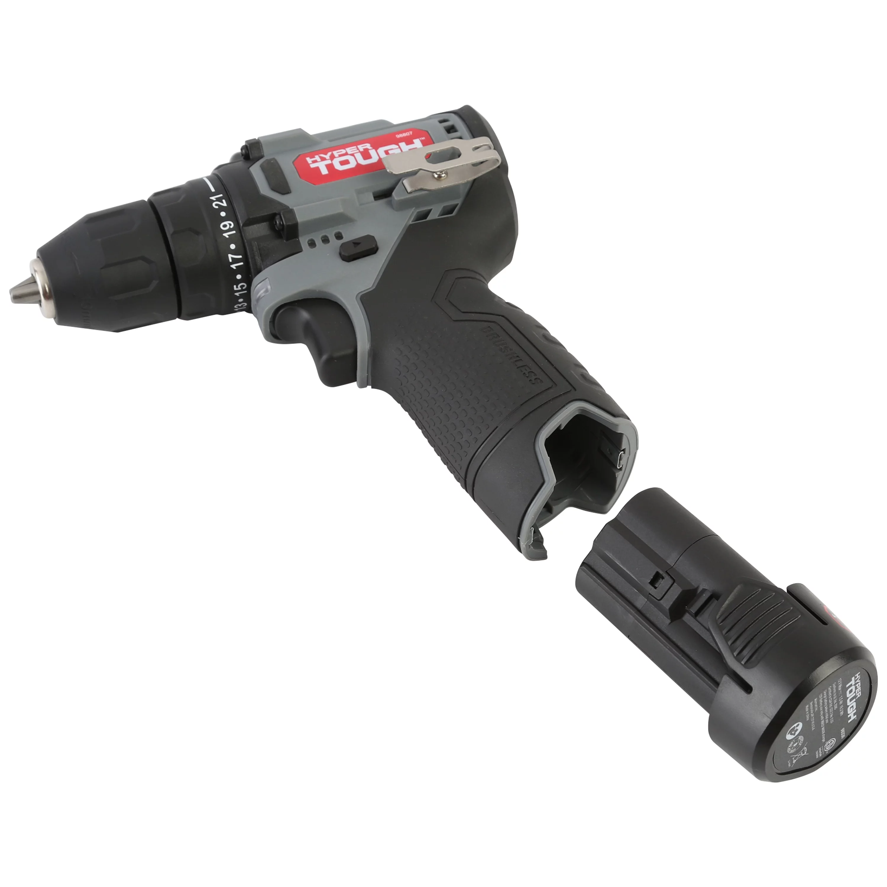 Hyper Tough 12V Max* Lithium-Ion Brushless 2-Speed 3/8-Inch Drill Driver with 1.5Ah Battery & Charger, 98807 - Inhomebuy