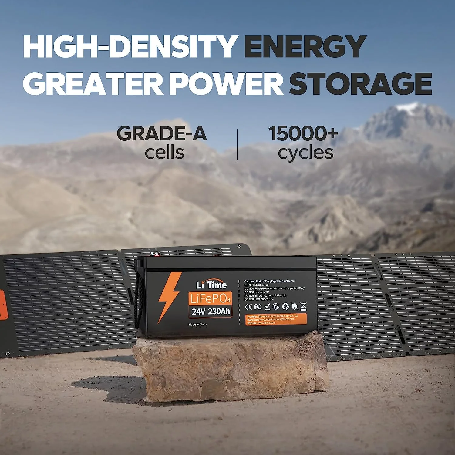 LiTime 24V 230Ah LiFePO4 Iron Battery 5888W Continuous Output Power IP65 Lithium Battery for Solar Power Back up Energy RV Marine - Inhomebuy