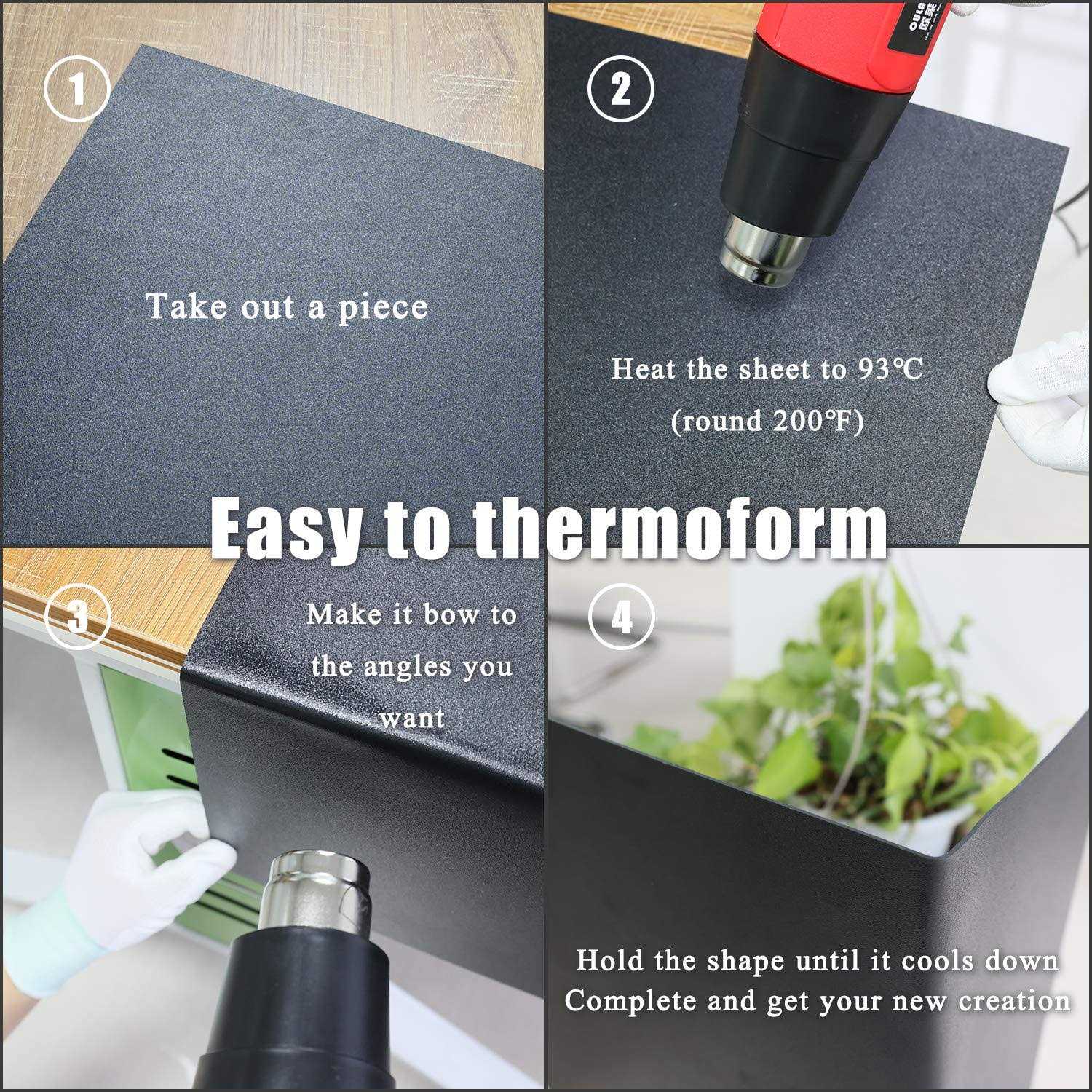 Zuvas Black Abs Plastic Sheet 12 X 16 X 6 Pack - Inhomebuy