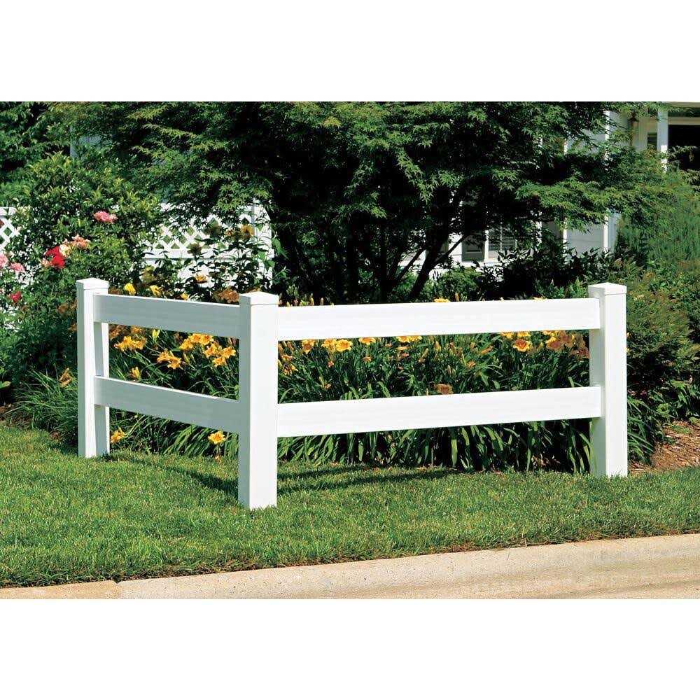 Outdoor Essentials 5 in. x 5 in. x 5 ft. Tan Vinyl Ranch 2-Rail Fence Post - Inhomebuy