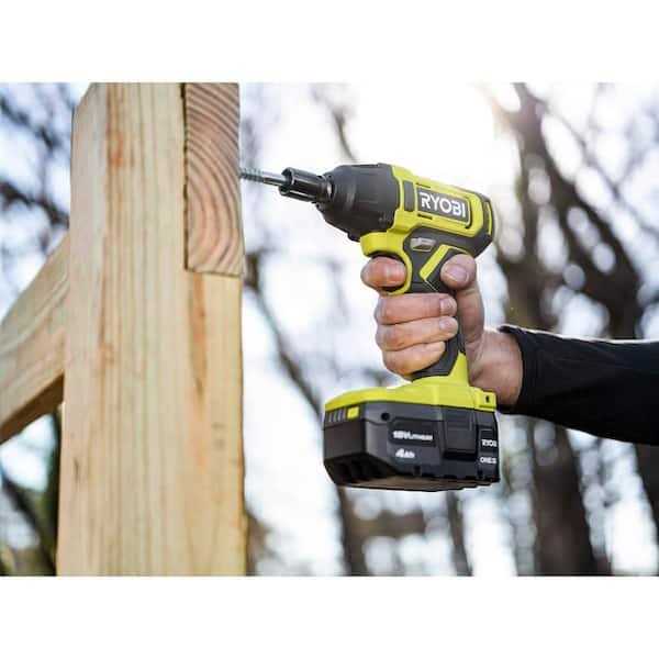 RYOBI ONE+ 18V Cordless 1/2 in. Impact Wrench Kit with 4.0 Ah Battery and Charger PCL265K1 - Inhomebuy