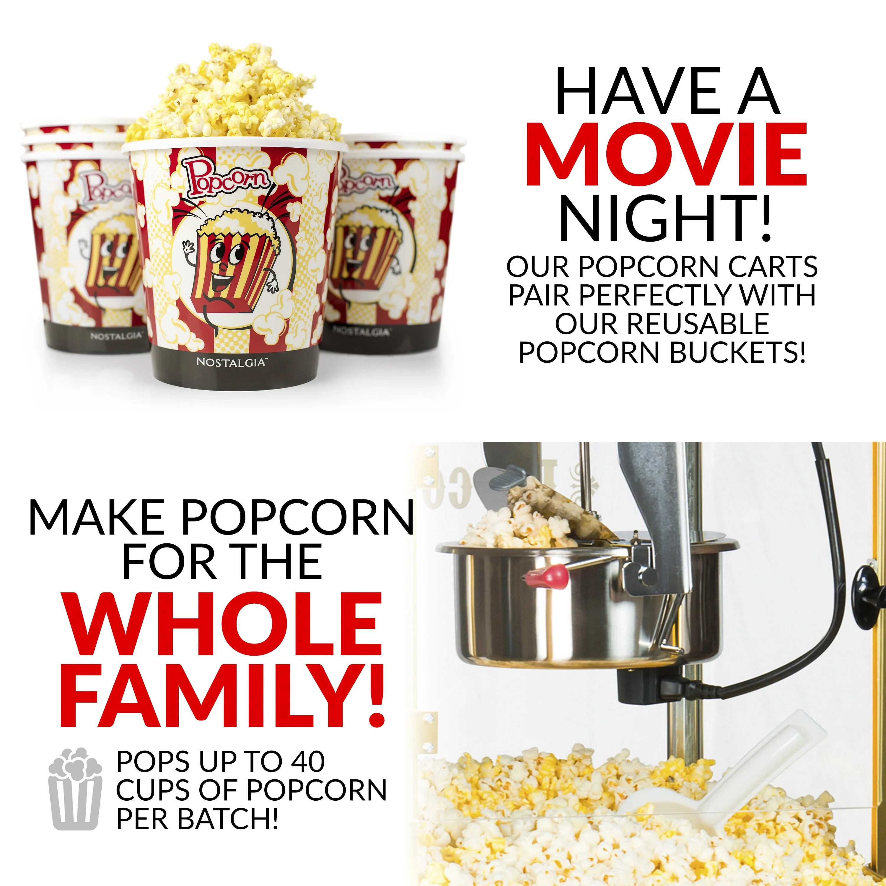 Vintage New 10-Ounce Professional Popcorn & Concession Cart - 59 Inches Tall - Inhomebuy