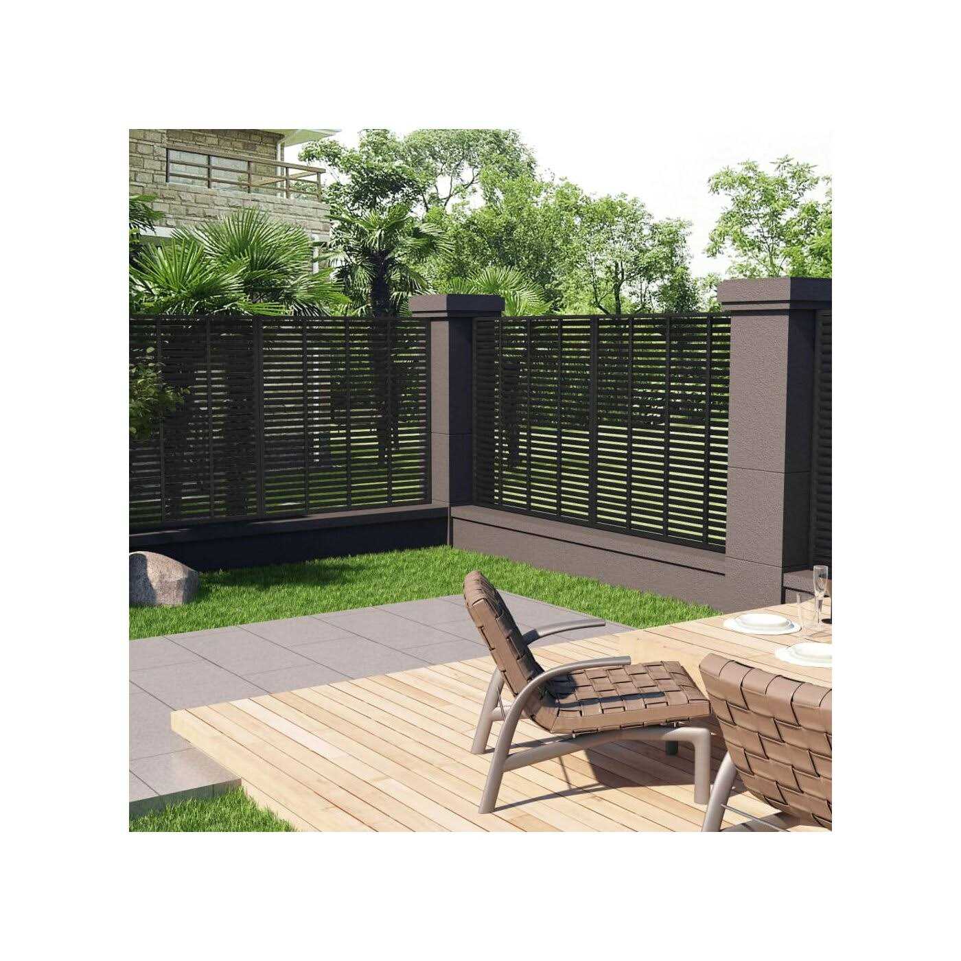 vidaXL Louver Fence WPC 70.9×70.9 - Inhomebuy