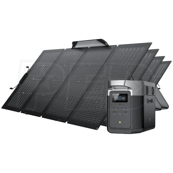 EcoFlow Package - DELTA Max 2000 Portable Power Station (2016Wh) and 4 x Bifacial Portable Solar Panel (220W) - Inhomebuy