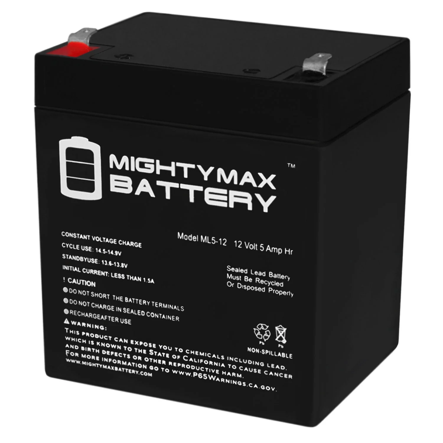 ML5-12 - 12V 5AH Replaces Werker WKA12-5F SLA Battery - Inhomebuy