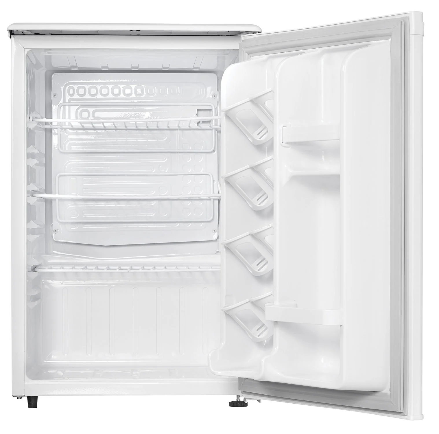 Danby Compact All-Refrigerator: 2.6 cu.ft (73L), reversible door hinge, auto defrost, 2 full width + 1.5 width adj wire shelves , R600a refrigerant, white | DAR026A1WDD - Inhomebuy