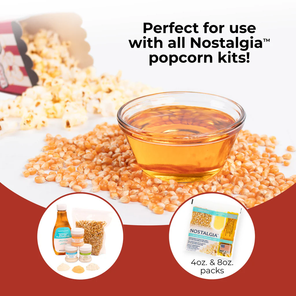 Vintage Professional Popcorn Cart - NEW 8-Ounce Kettle - 53 Inches Tall - Black - Inhomebuy