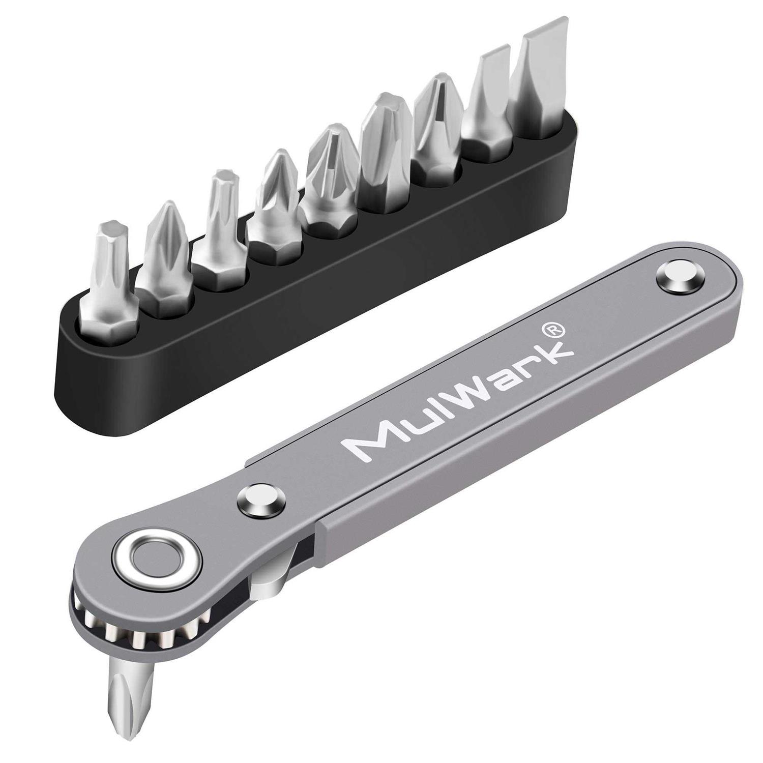MulWark 1/4 Low Profile Mini Ratchet Wrench Close Quarters Screwdriver Set with High Torque - Inhomebuy