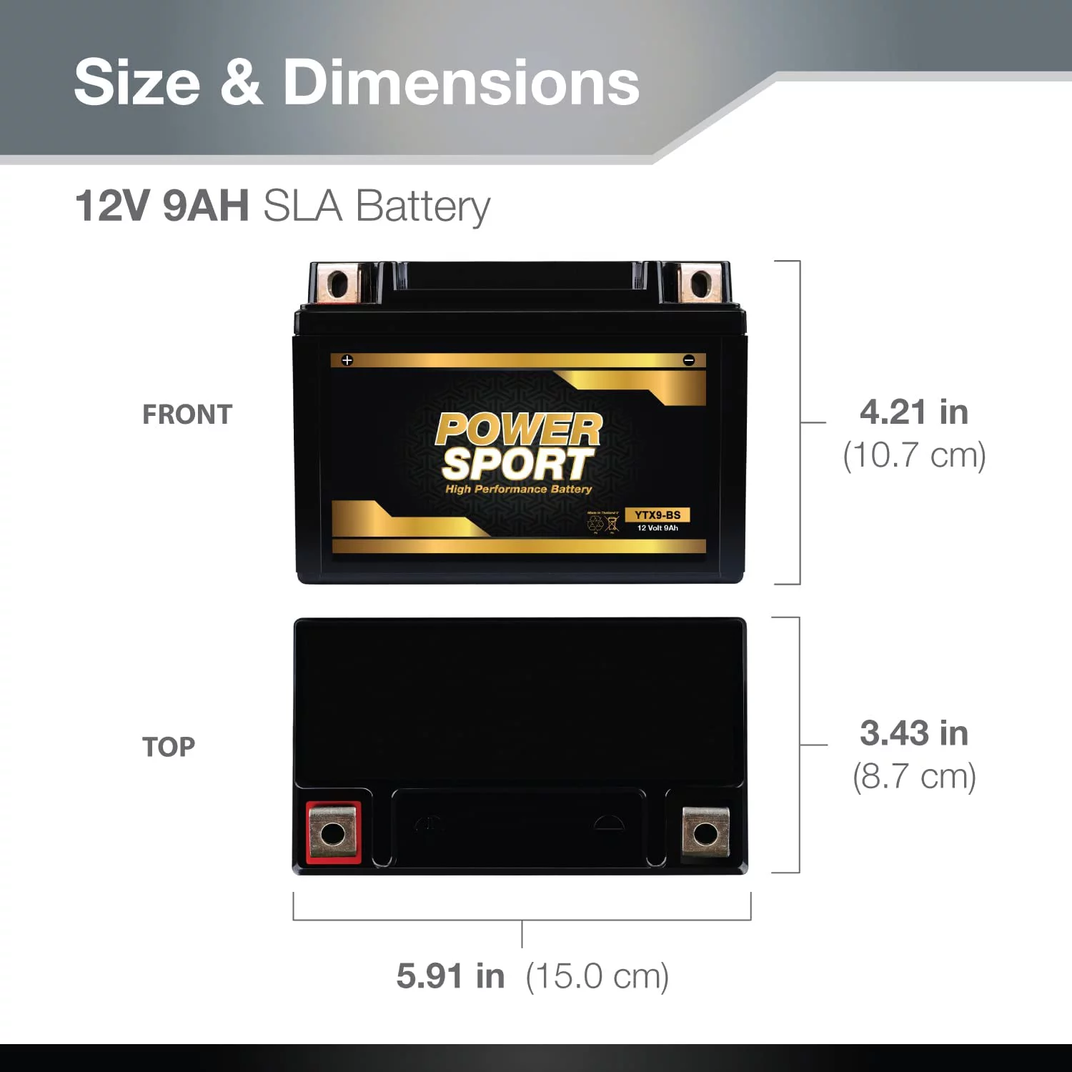 ExpertPower YTX9-BS 12v 9ah Replacement Motorcycle Battery - Inhomebuy