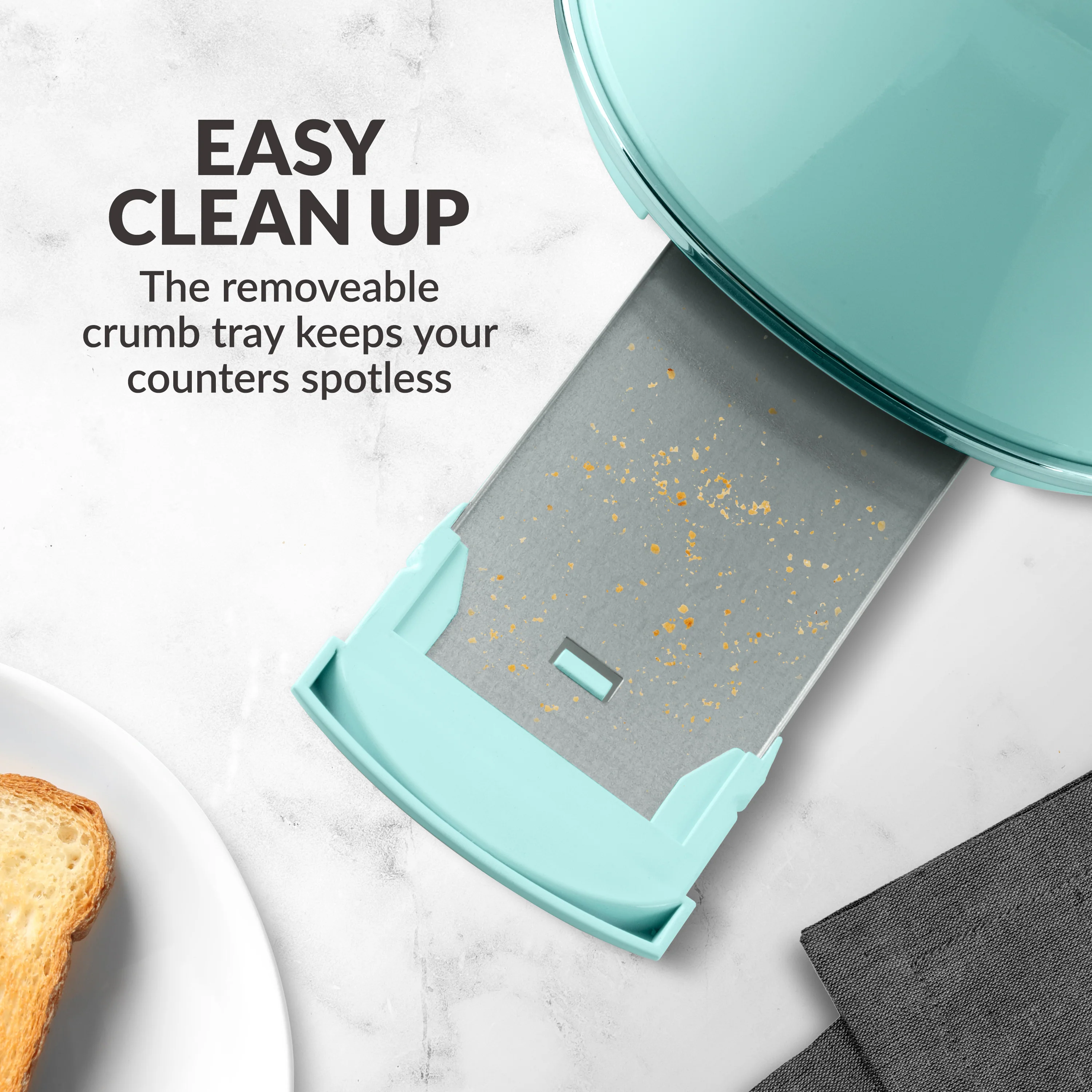 Classic Retro 2-Slice Toaster, Aqua - Inhomebuy