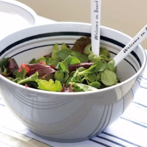 MELAMINE SALAD BOWL AND SERVERS WELCOME ON BOARD - Inhomebuy