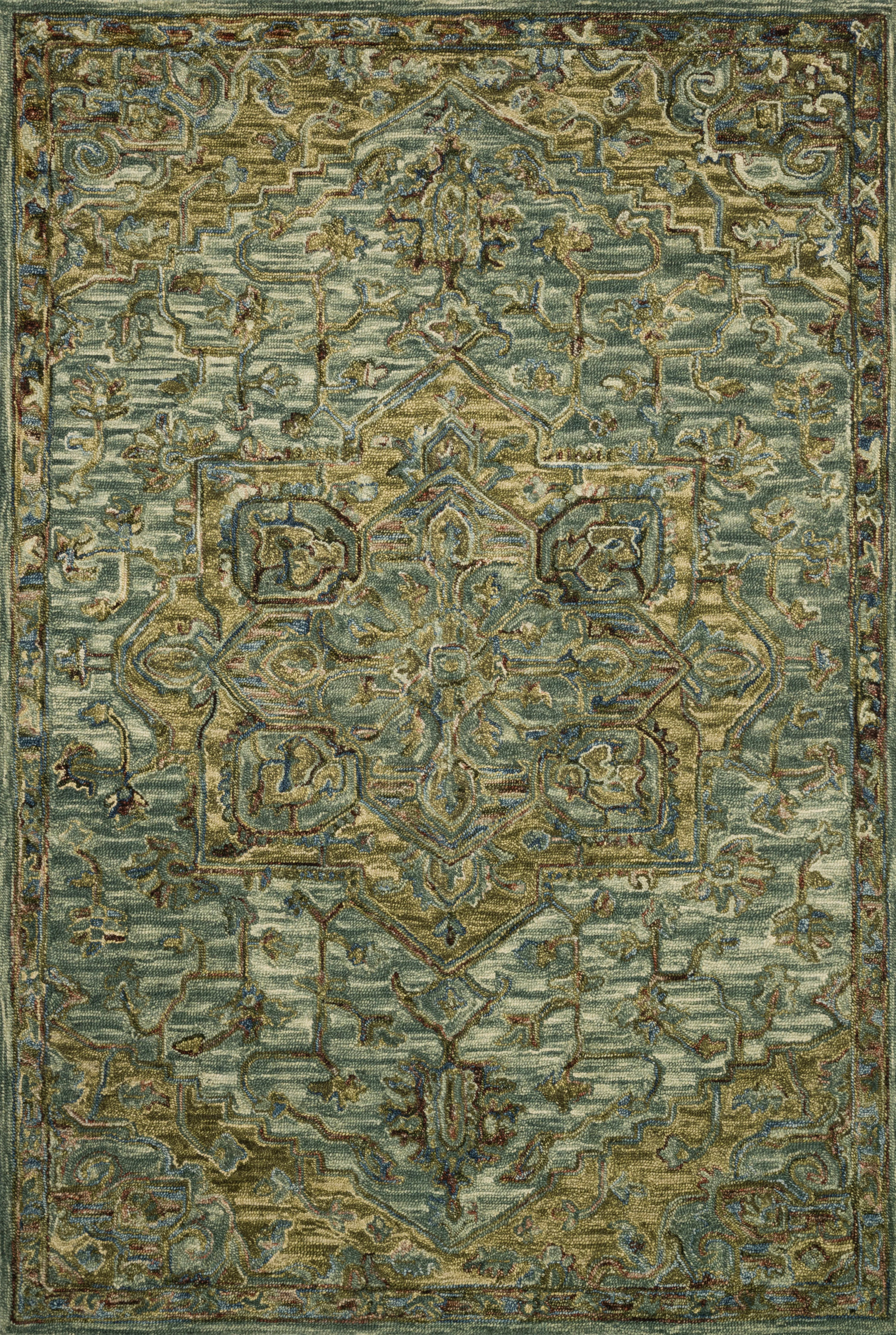 Loloi Rugs Victoria Collection Rug in Dark Green, Tobacco - 7'9
