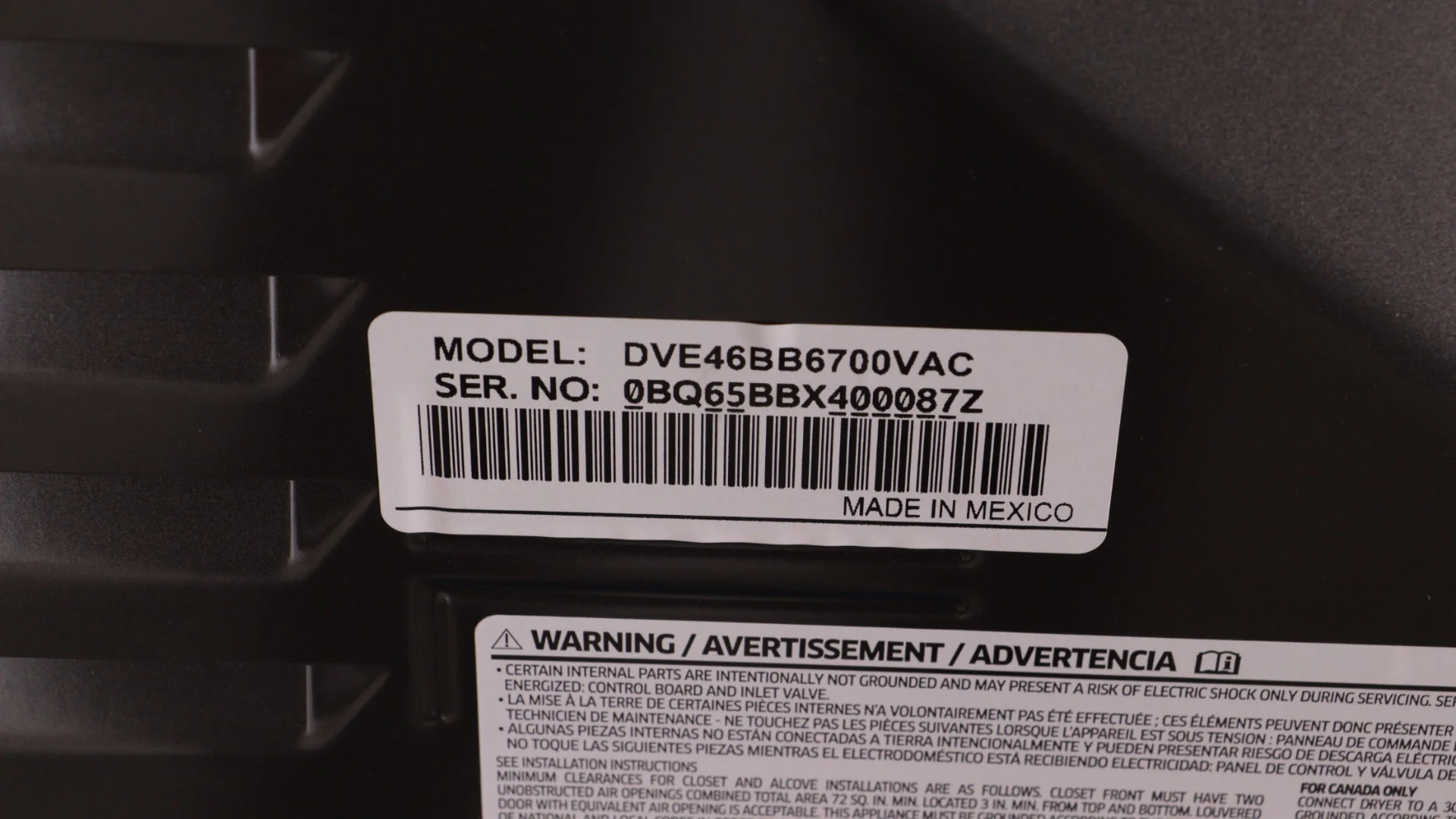 SAMSUNG BESPOKE 27 IN. 7.5 CU. FT. BLACK STAINLESS STEEL ELECTRIC DRYER WITH SUPER SPEED DRY - DVE46 - Inhomebuy