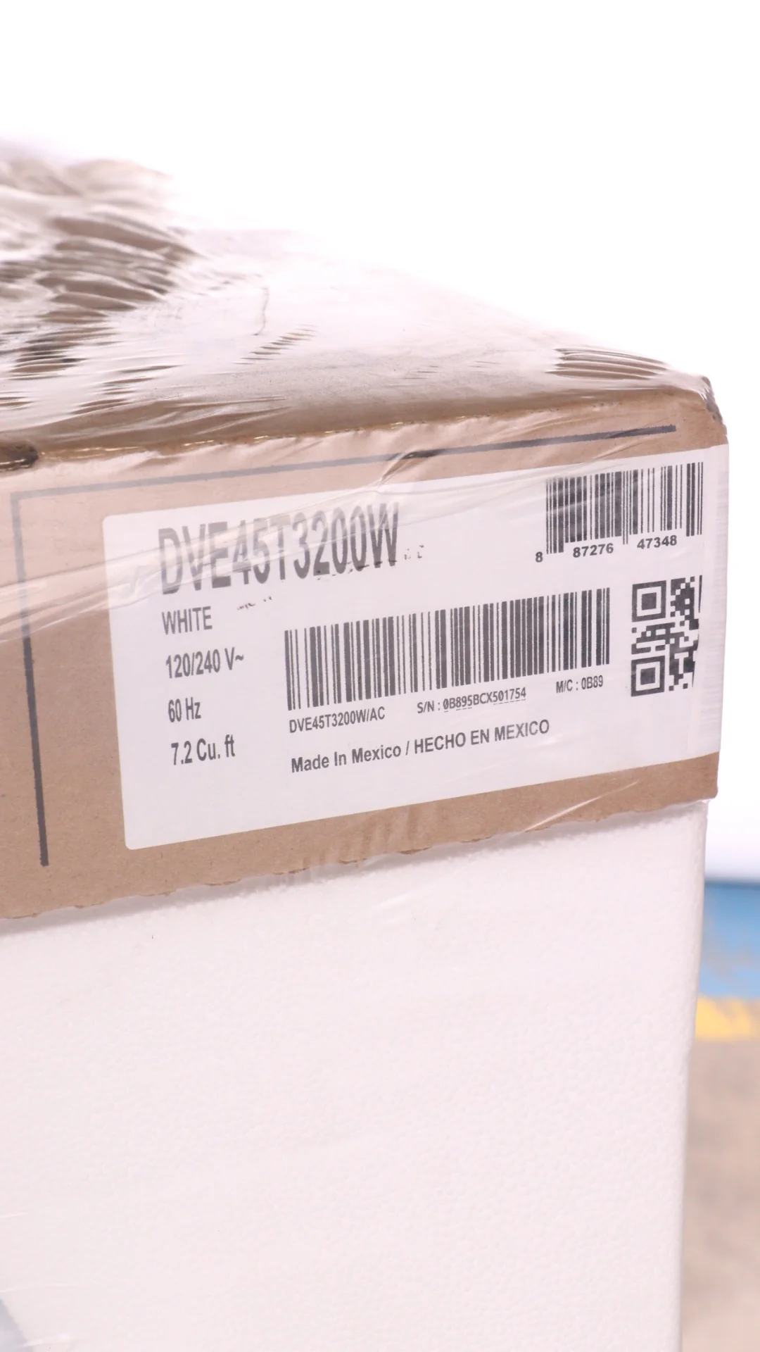 SAMSUNG 27 IN. 7.2 CU. FT. WHITE ELECTRIC DRYER WITH SENSOR DRY - DVE45T3200W/AC - Inhomebuy