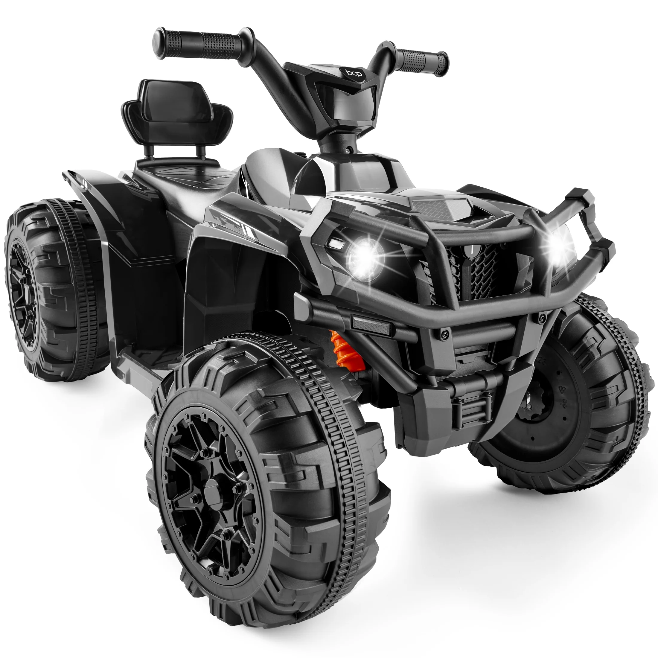 Best Choice Products 12V Kids Ride-On ATV Quad w/ Bluetooth, 2.4mph Max, Treaded Tires, LED Lights, Radio - Black - Inhomebuy