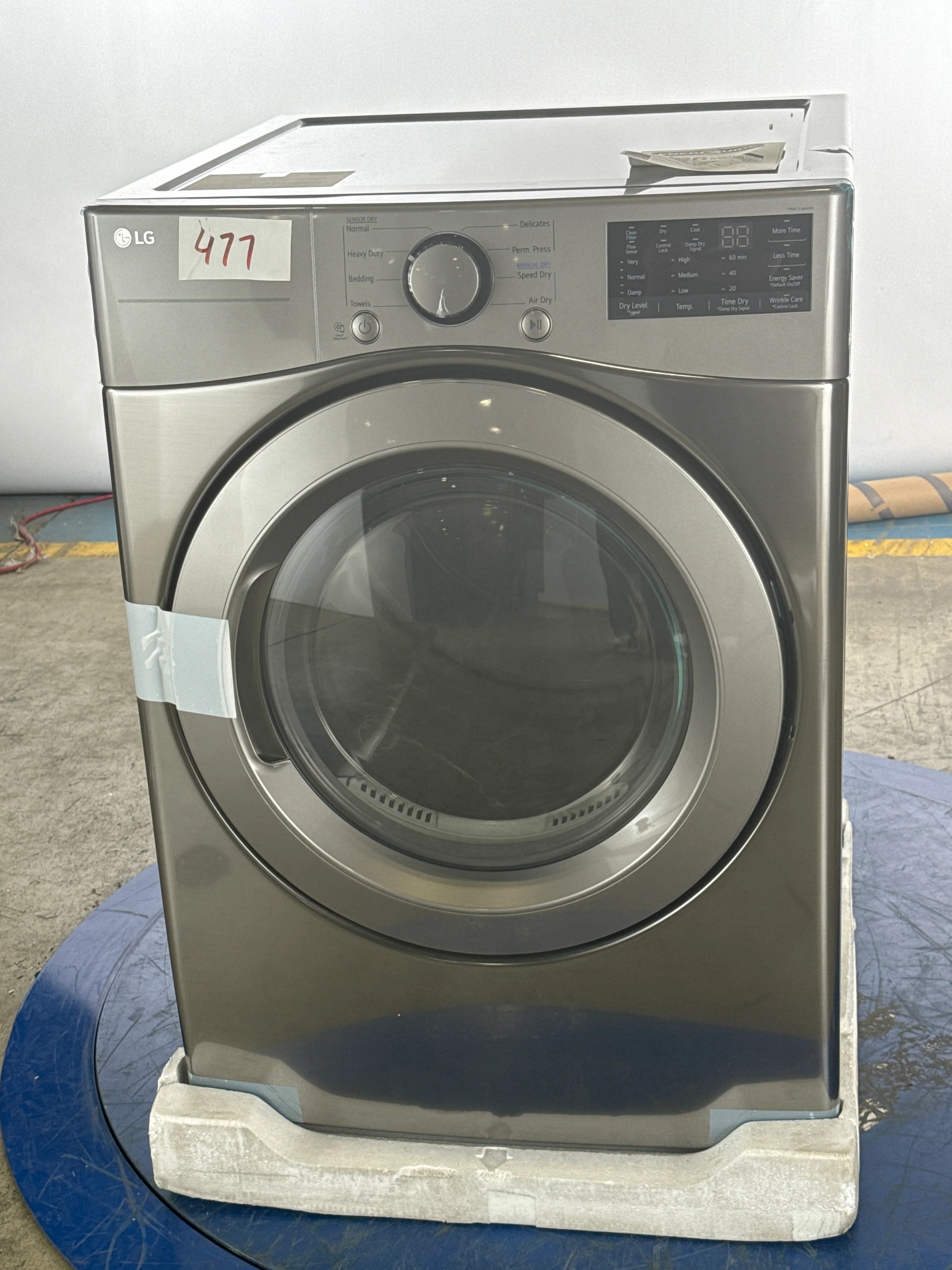 LG 7.4 CU. FT. GRAPHITE STEEL ULTRA LARGE CAPACITY ELECTRIC DRYER WITH SMARTDIAGNOSIS - DLE3400V - Inhomebuy