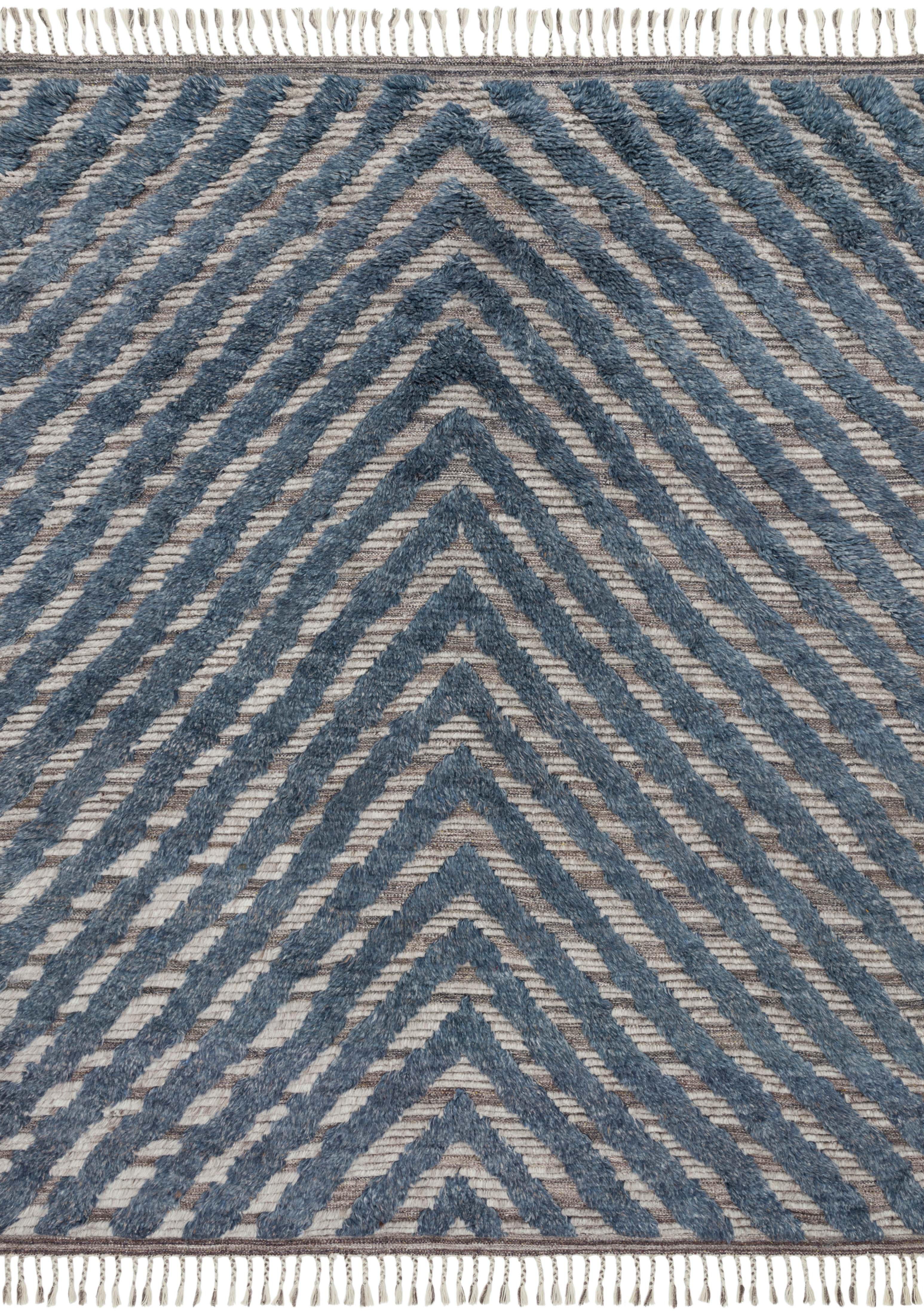 Loloi Rugs Khalid Collection Rug in Blue, Pewter - 5'6