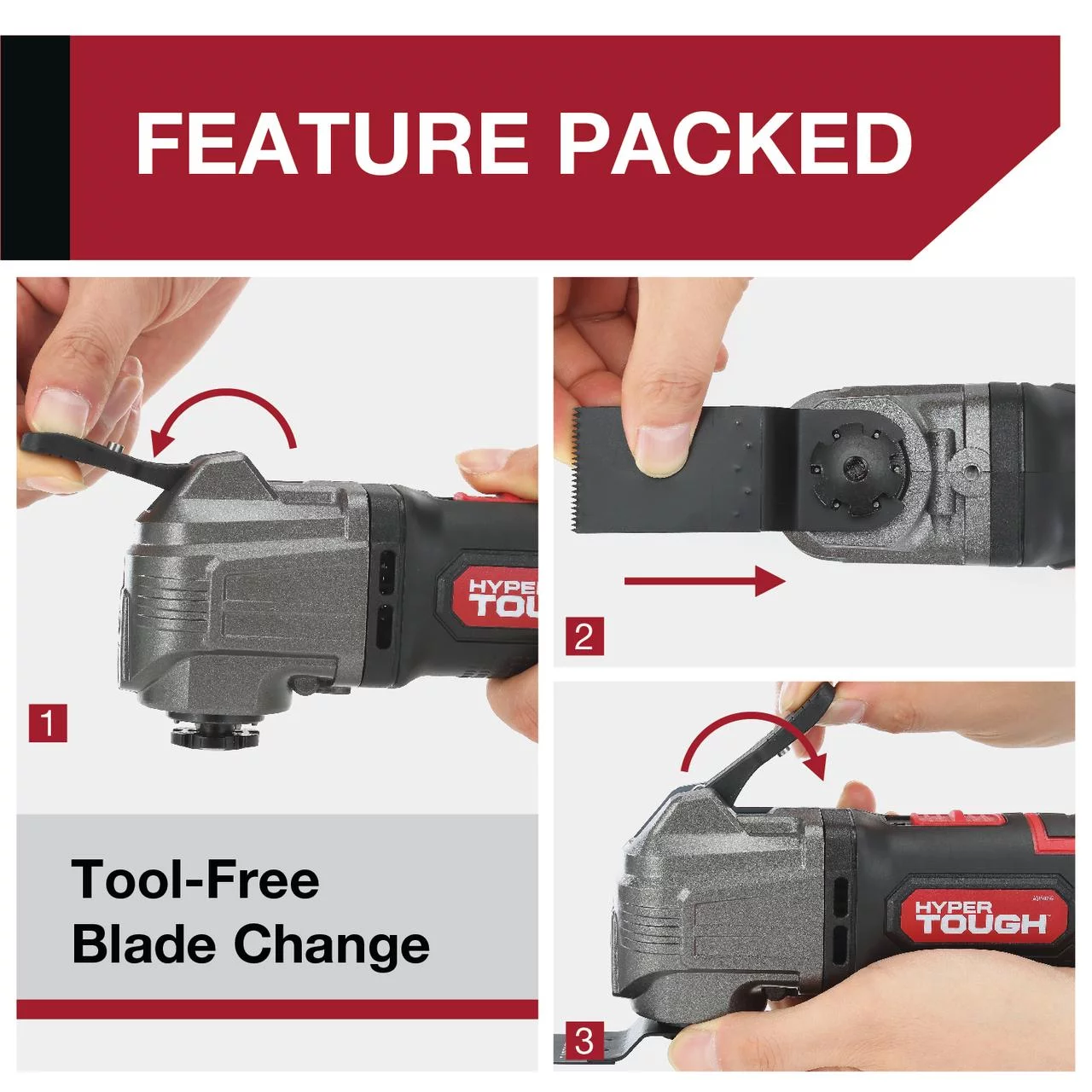 Hyper Tough 20V Max Lithium-Ion Oscillating Power Tool with 2.0 Amp Hour Battery & Charger - Inhomebuy