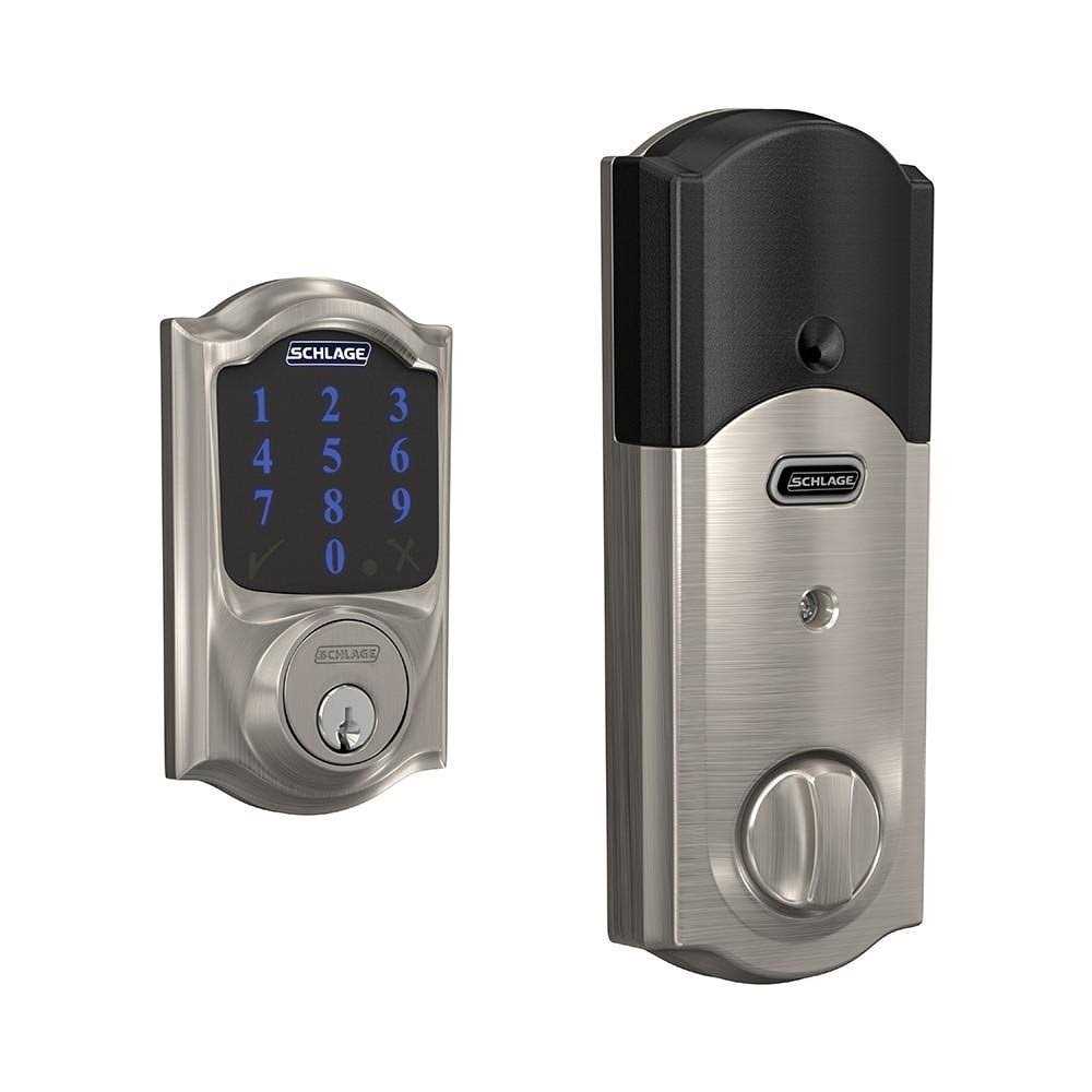Schlage Connect Camelot Aged Bronze Touchscreen Deadbolt with Alarm - Inhomebuy