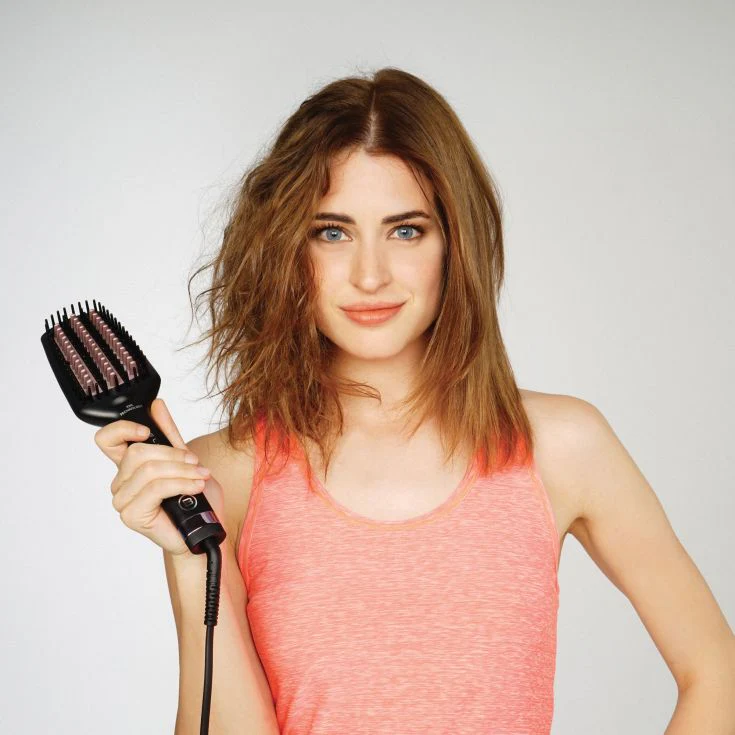 Electric Straightening Brush Magic Straight Brush, LED, Gloss, Ceramic Coating - Inhomebuy