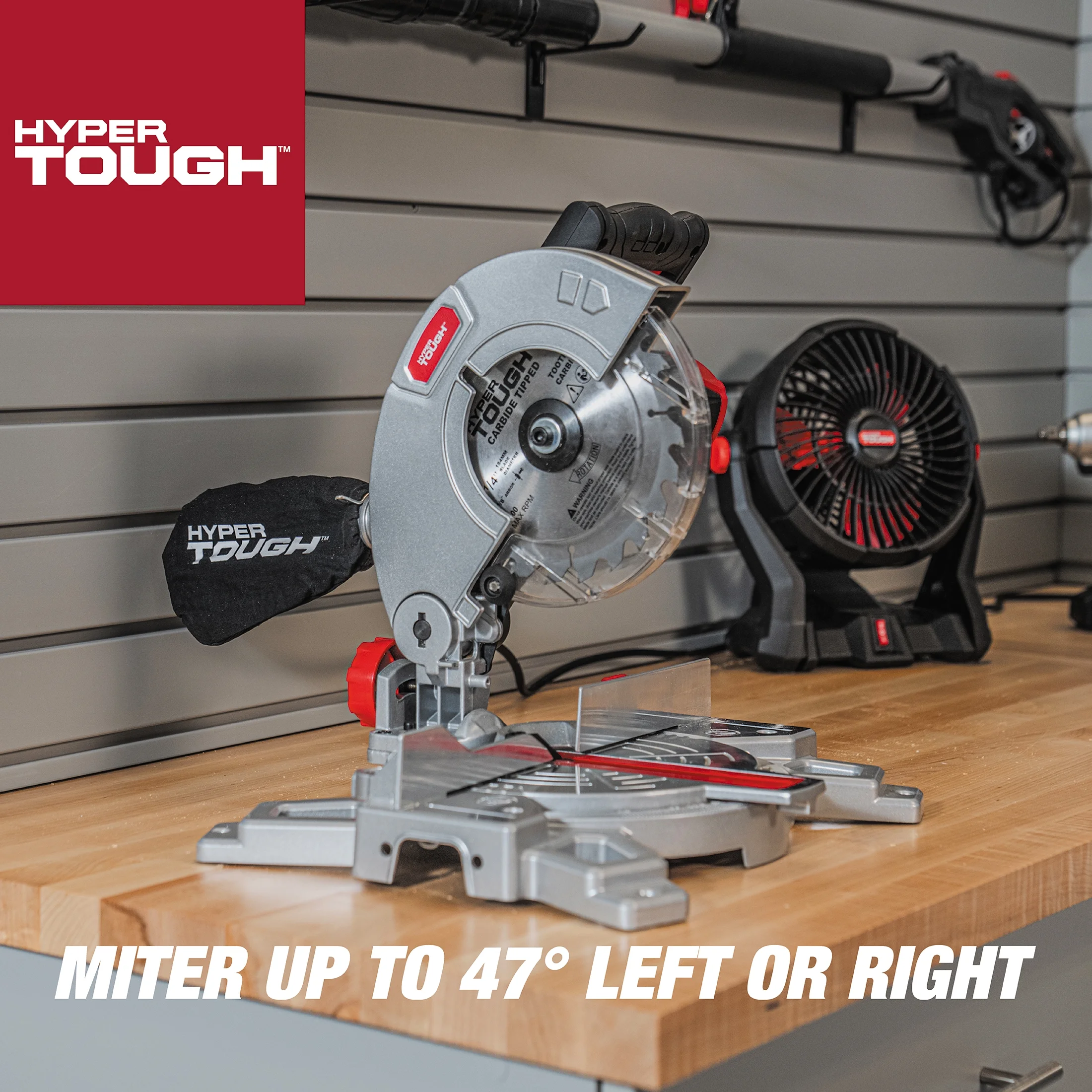 Hyper Tough 7 1/4 inch 9 Amp Miter Saw, 91006 - Inhomebuy