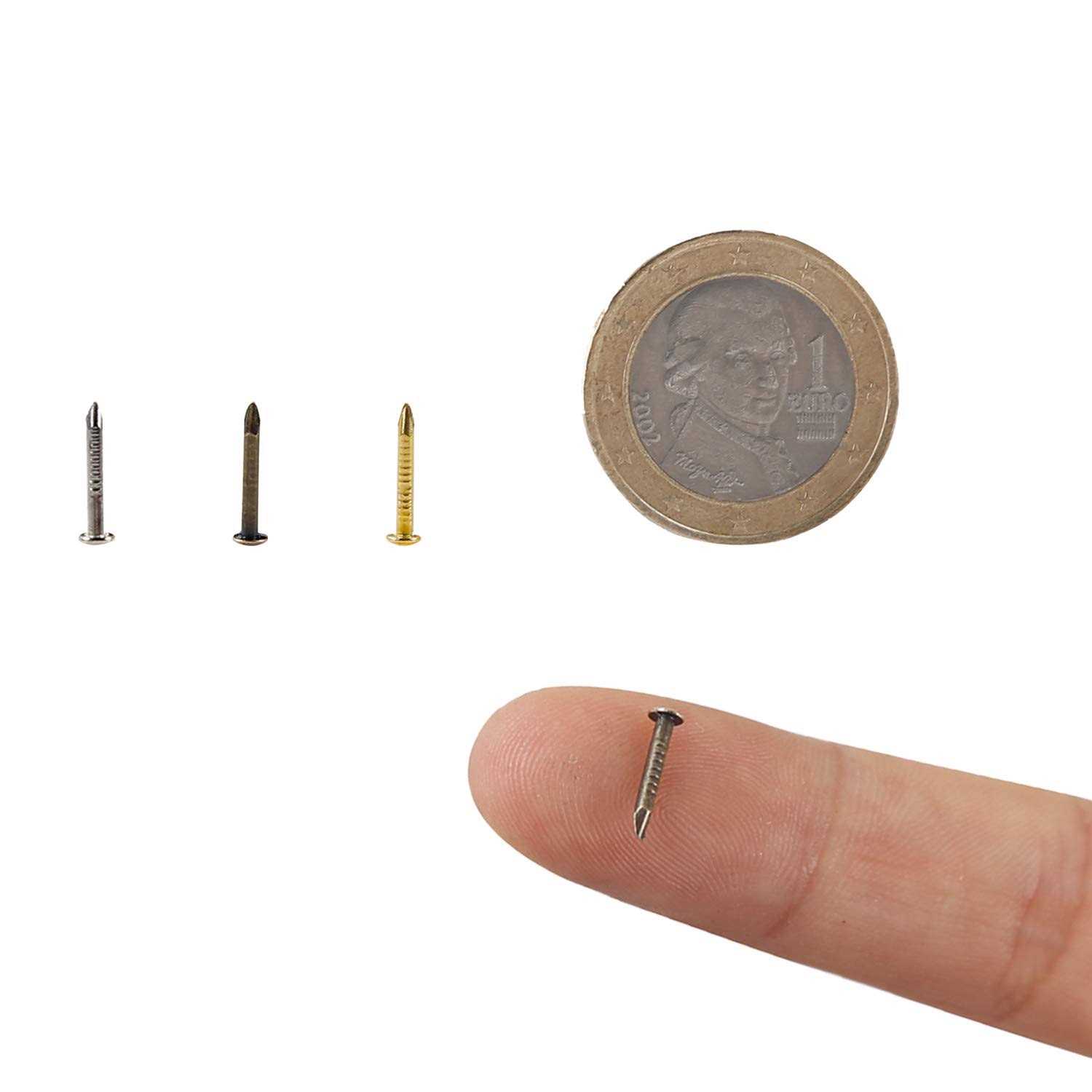 newlng Small Nail Round Head Tiny Nails String Art Nails Hand-Made Hardware Accessories Fasteners Mini Nails 500PCS 1 X 10mm Bronze - Inhomebuy