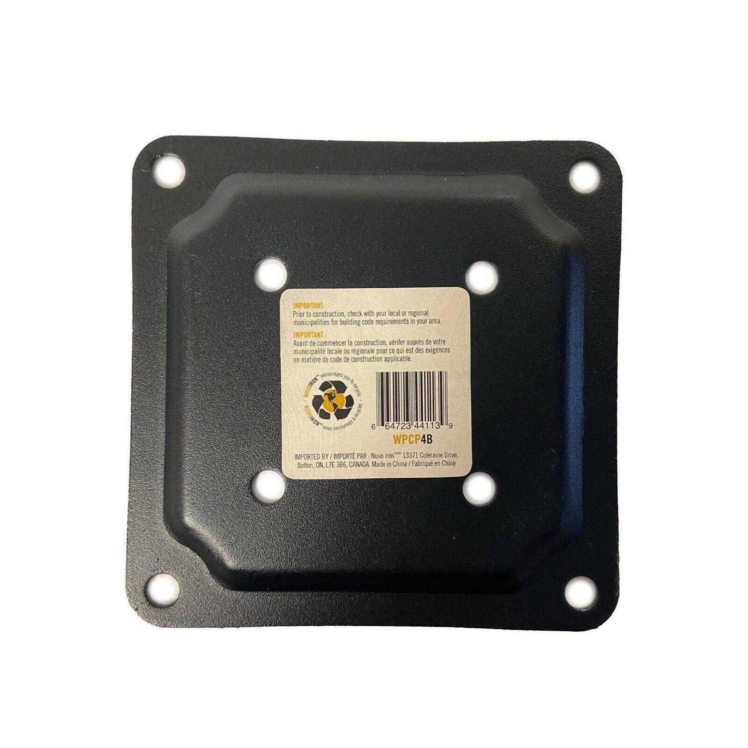 Nuvo Iron 4 in. x 4 in. Black Multi-Purpose Yard and Lawn Spike for in-Ground Post Support NYS30B-ESP - Inhomebuy