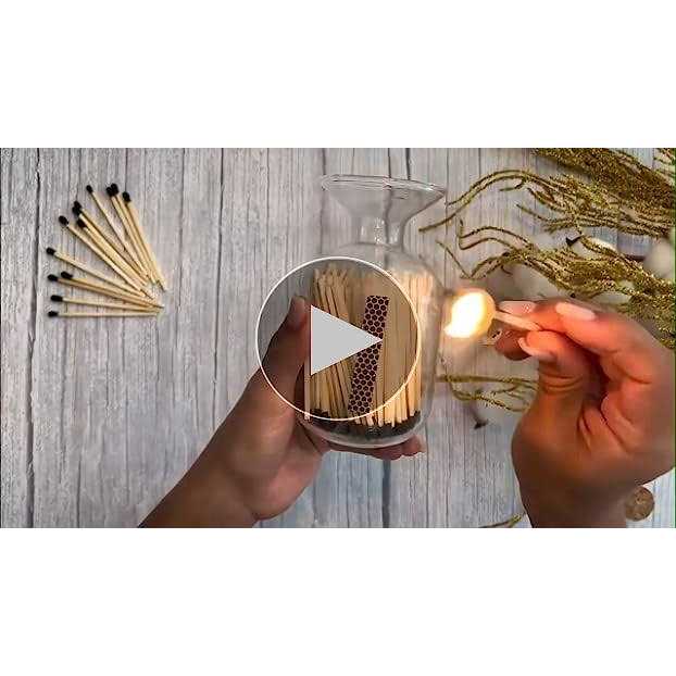 Decorative Glass Matches Cloche Includes Matches!!! & 3 Free Striker Strips!!! - Inhomebuy