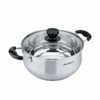 Charms Stainless-Steel Casserole Pot with Glass Lid |24JBC10| 24cm - Inhomebuy