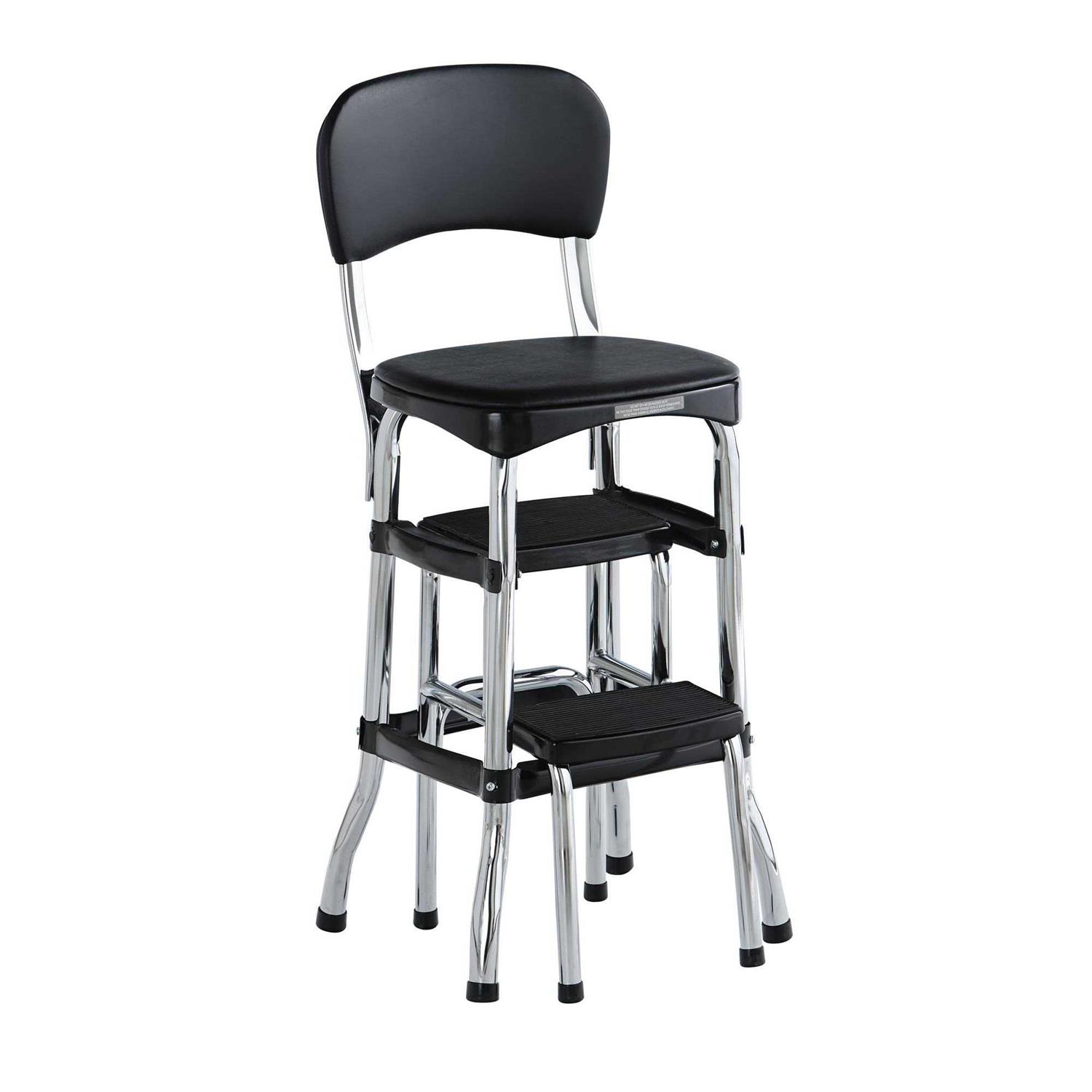 Cosco Black Retro Counter Chair / Step Stool - Inhomebuy