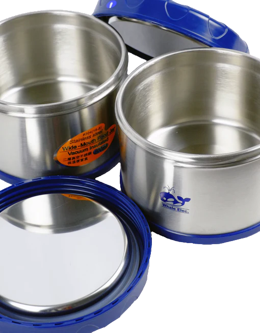 Whale / Sun Kung Thermal Lunch Kit |K1000B| 0.50L x 2-pc, incl carrying bag - Inhomebuy