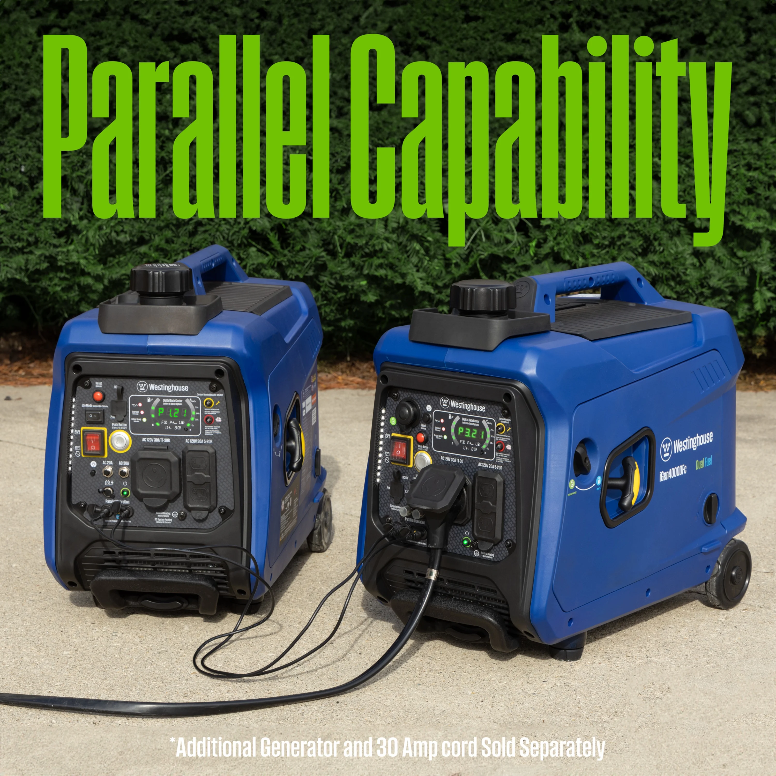 Westinghouse 4000 Peak Watt Dual Fuel Portable Inverter Generator, RV Ready, Remote Start with CO Sensor - Inhomebuy