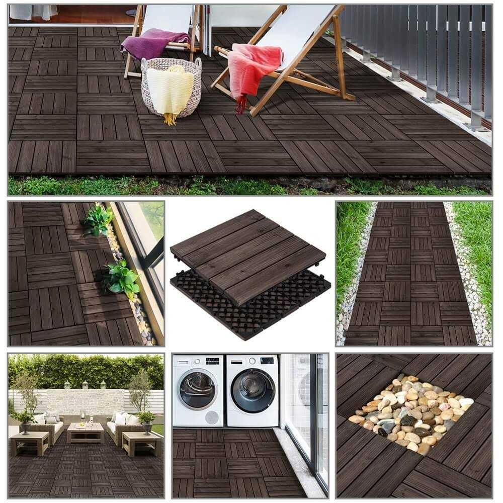 Yaheetech 27pcs Wood Flooring Tiles for Patio - Inhomebuy