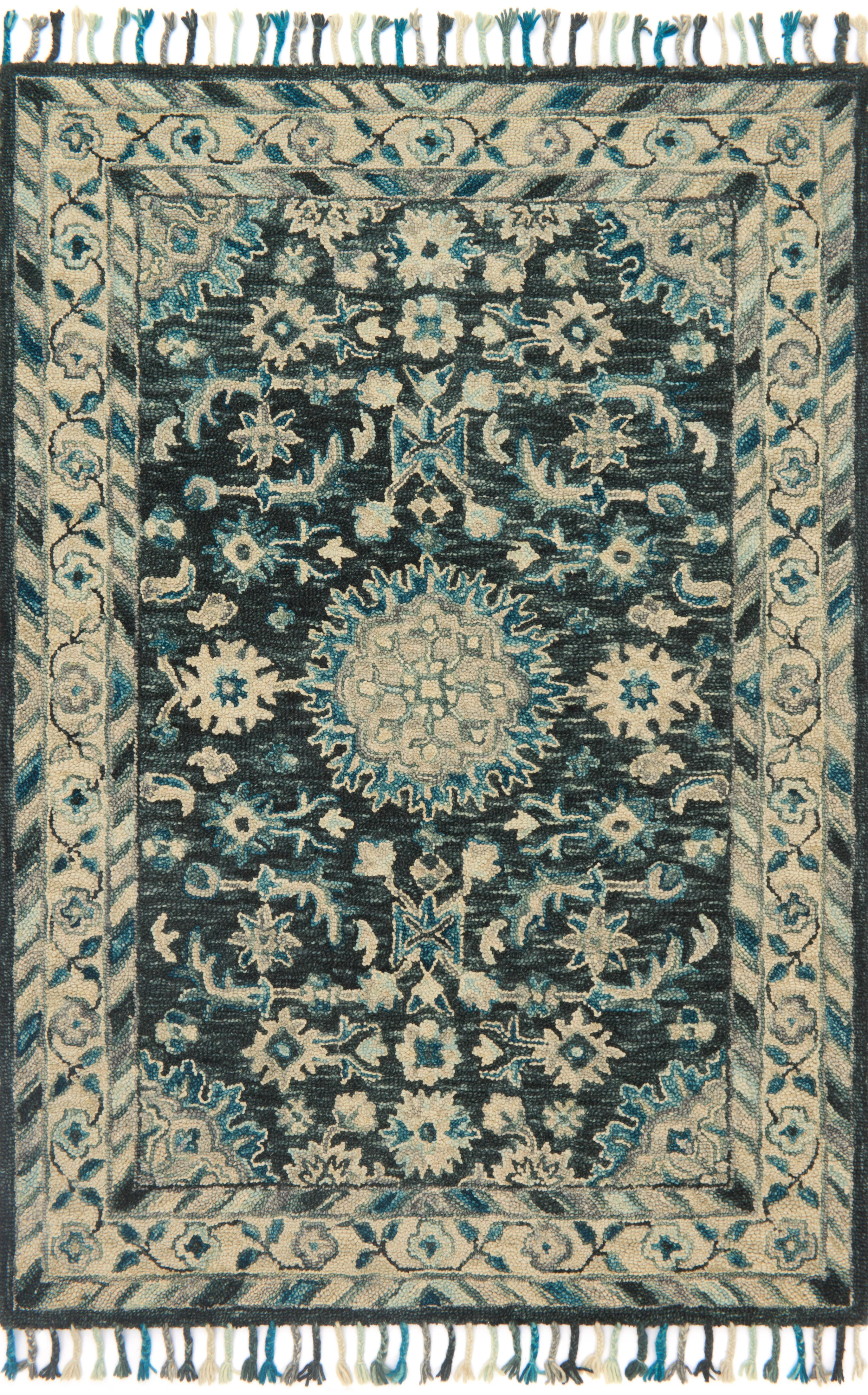 Loloi Rugs Zharah Collection Rug in Teal, Grey - 7'9