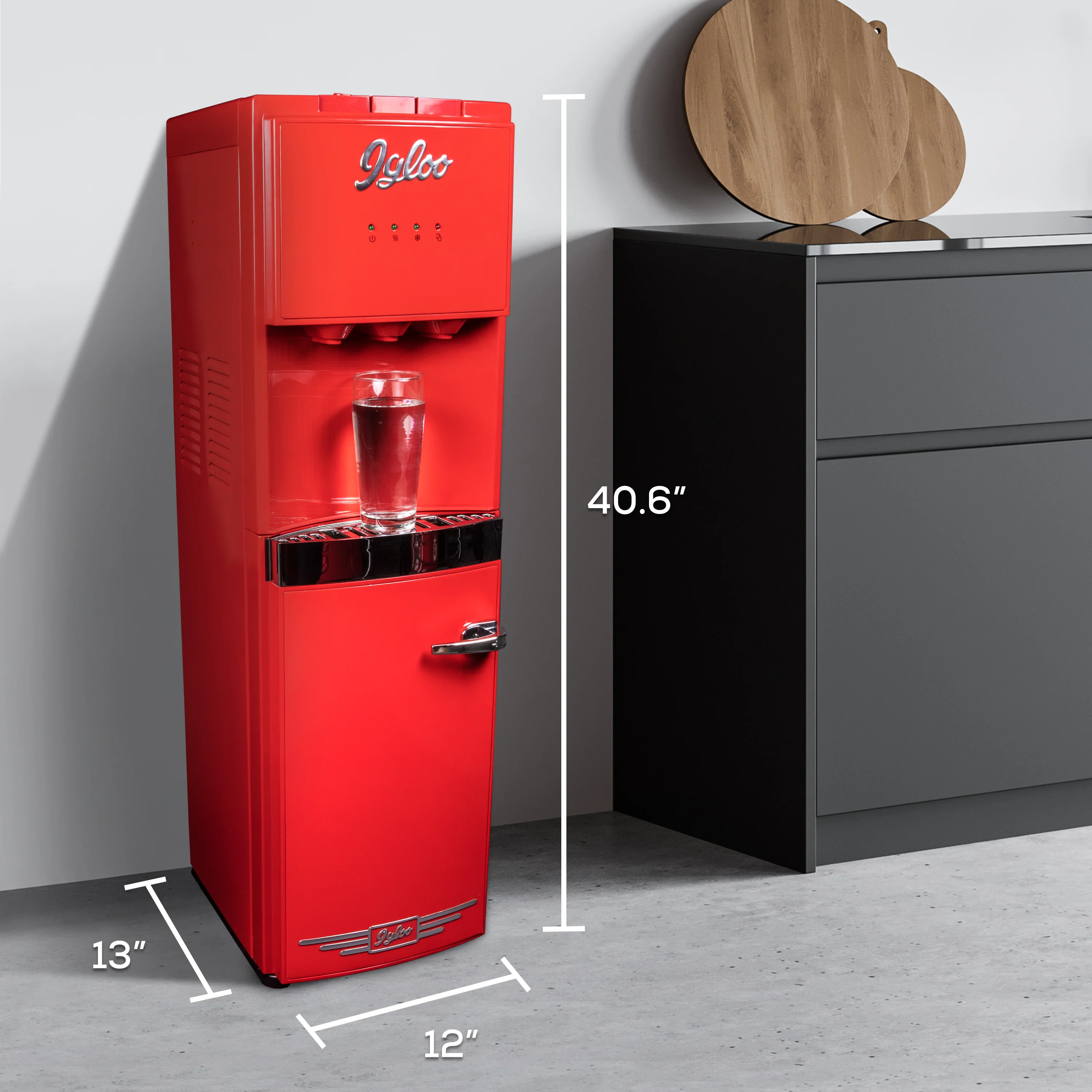 Igloo Retro Water Cooler, Retro Red - Inhomebuy