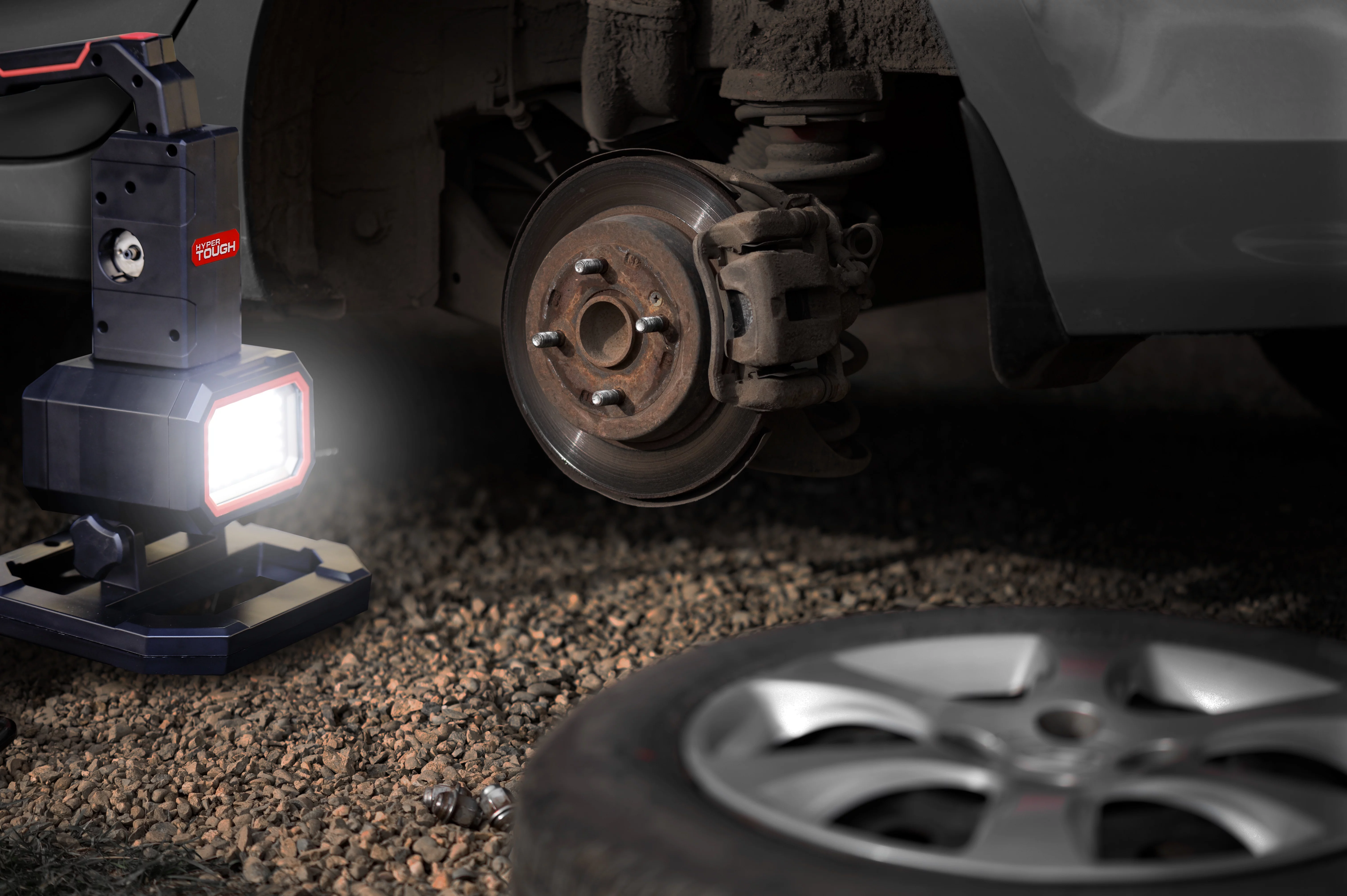 Hyper Tough 2000-Lumen LED Rechargeable Work Light & Detachable Spotlight - Inhomebuy