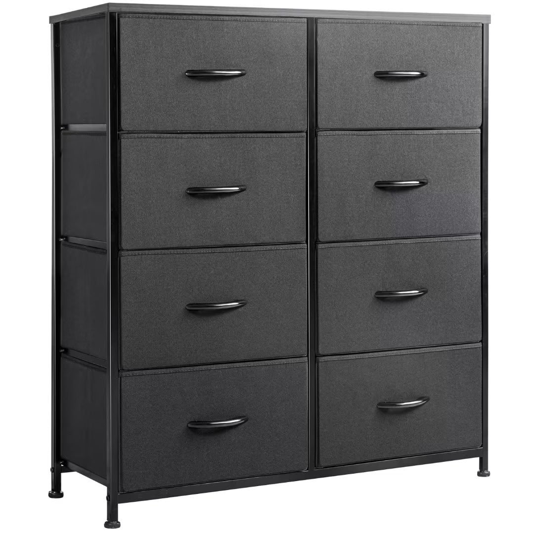 Vineego Dresser for Bedroom with 8 Drawers, Wide Chest of Drawers, Fabric Dresser,Black - Inhomebuy