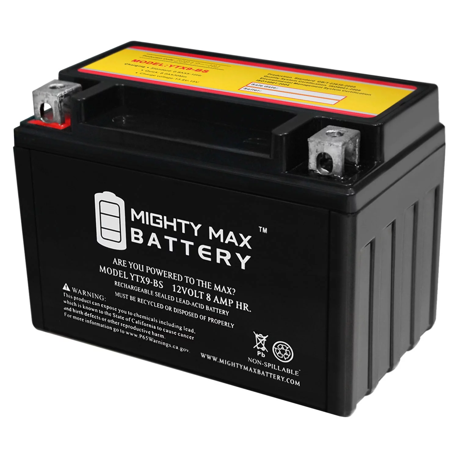 YTX9-BS Battery Replacement for PTX9BS Predator Generator (8750 watt) - Inhomebuy
