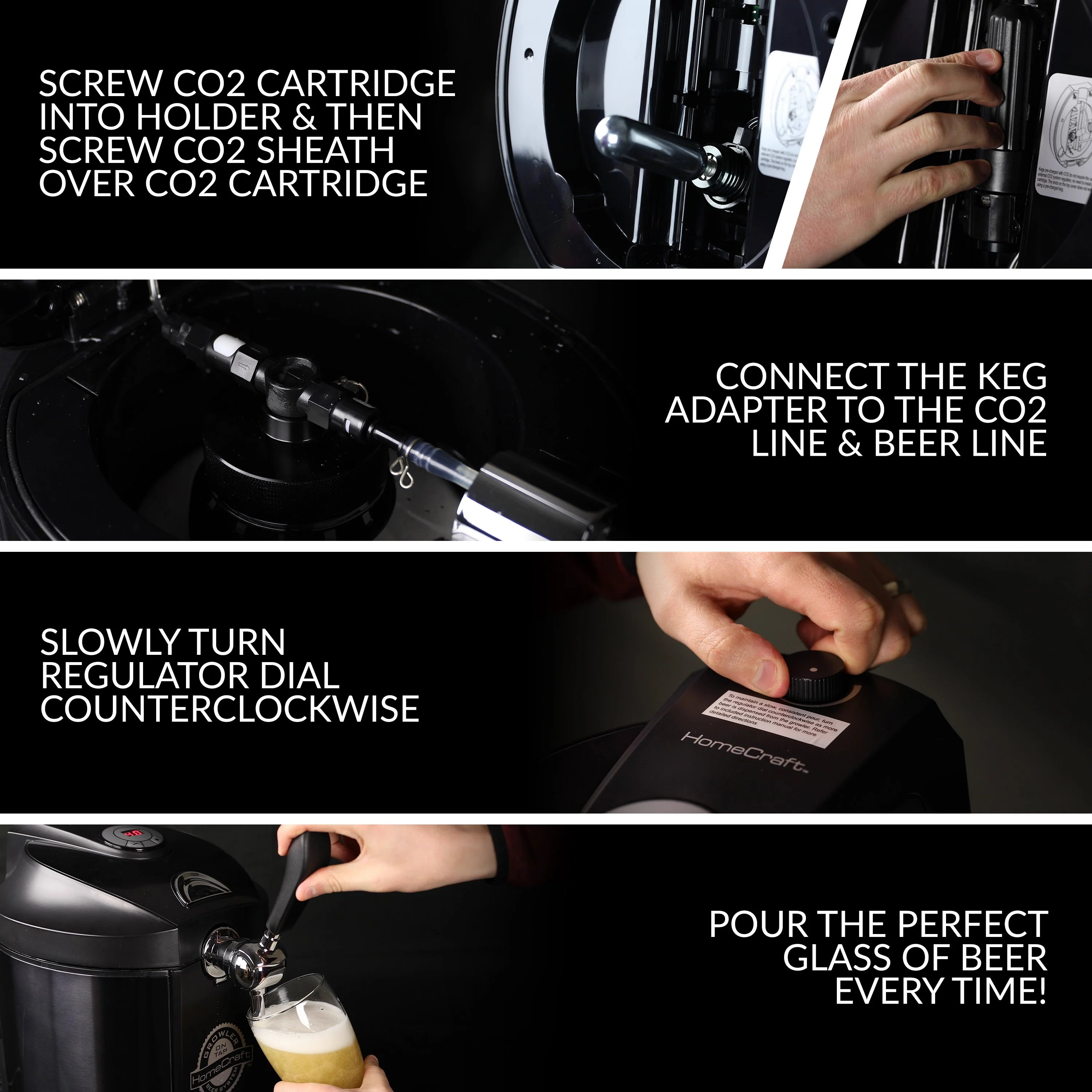 HomeCraft�?Black Stainless Steel Tap Beer Growler Cooling System - Inhomebuy