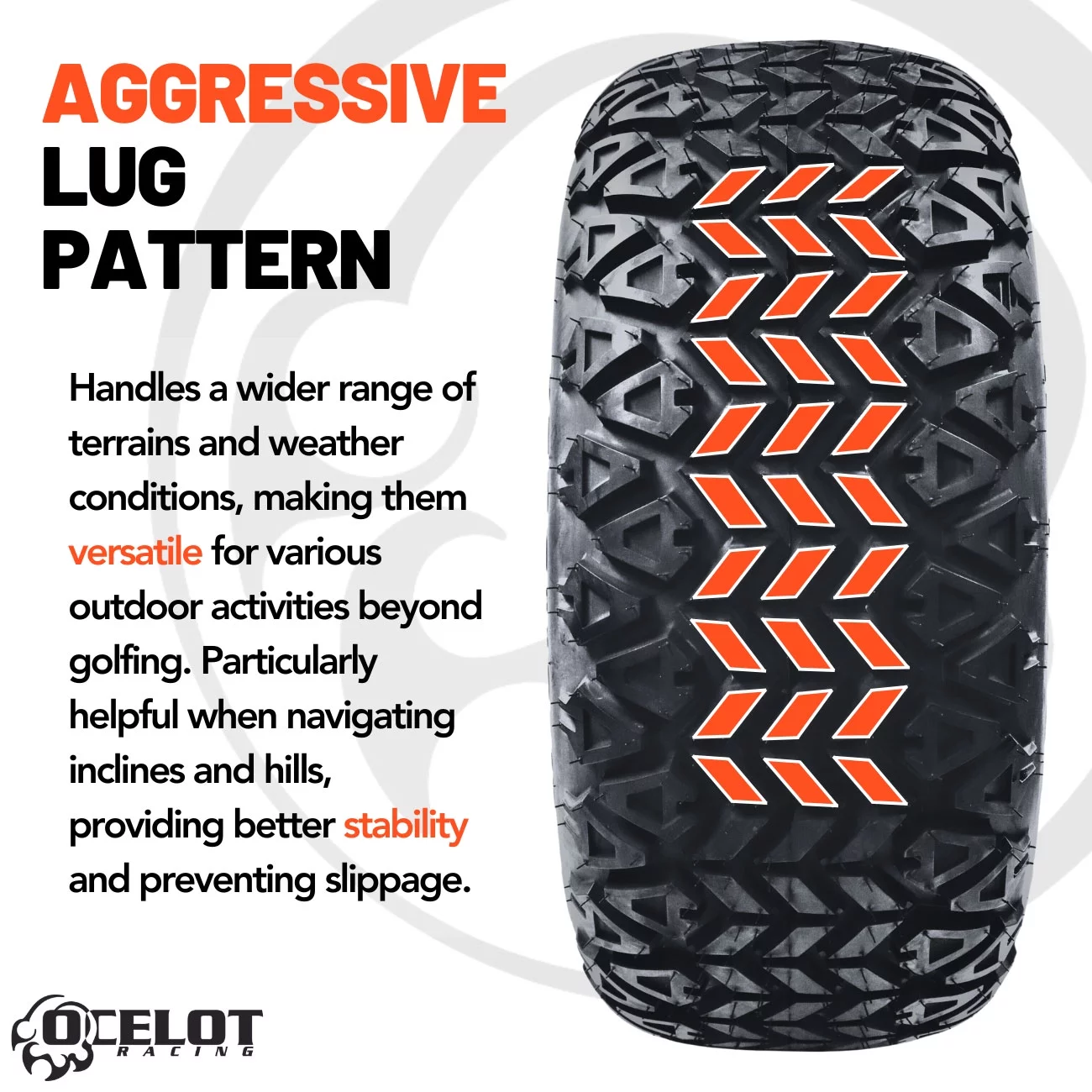 23 x 10 - 12 Ocelot Trail Golf Cart Tire - Inhomebuy