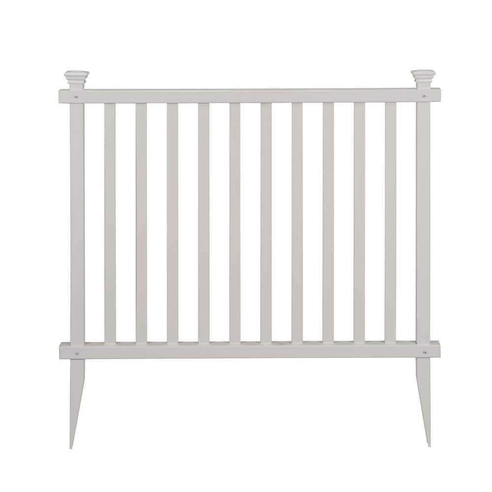 Zippity Outdoor Products All American Vinyl Picket Fence with No-Dig Steel Pipe Anchor Kit - Inhomebuy