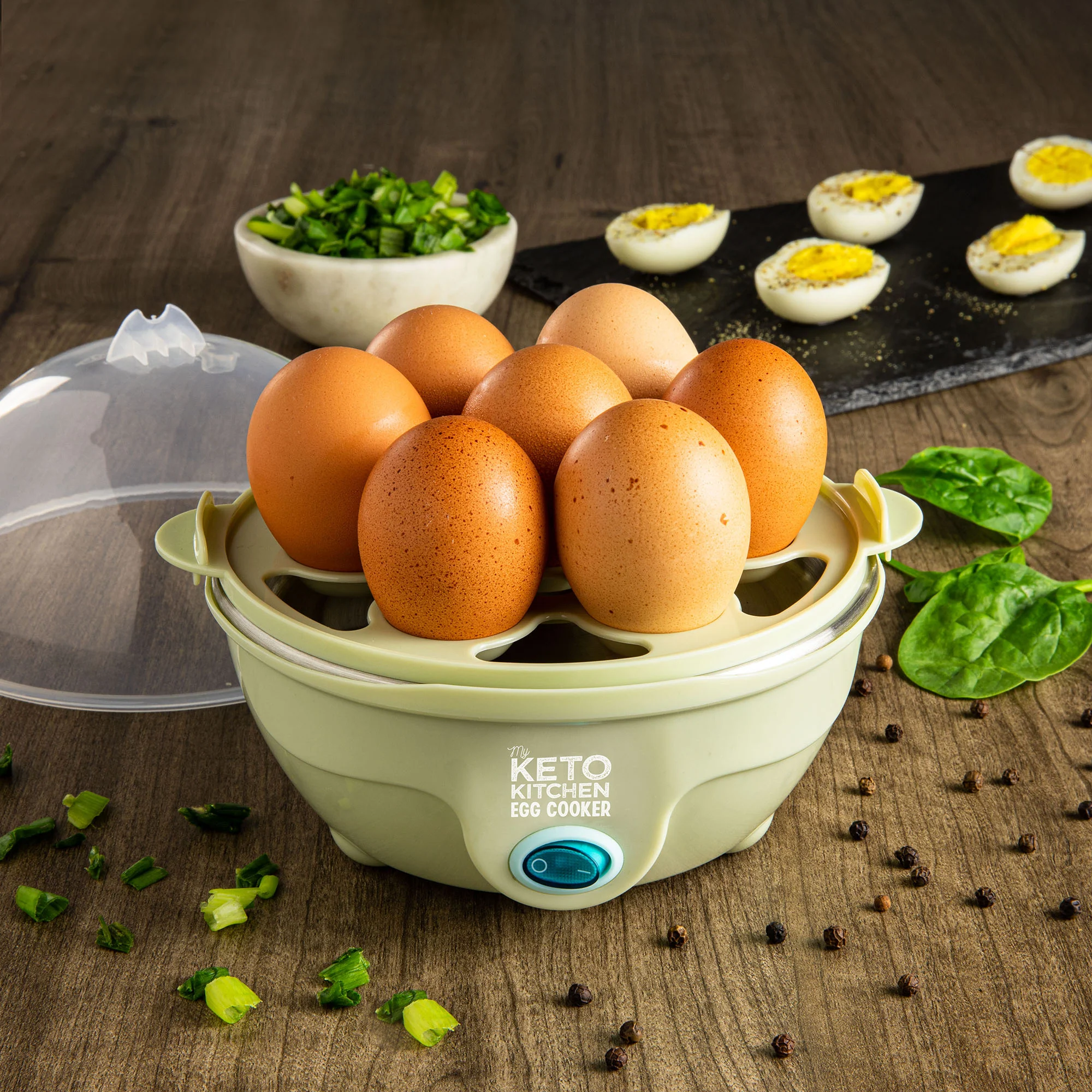 My Keto Kitchen Electric 7-Egg Cooker, Sage - Inhomebuy
