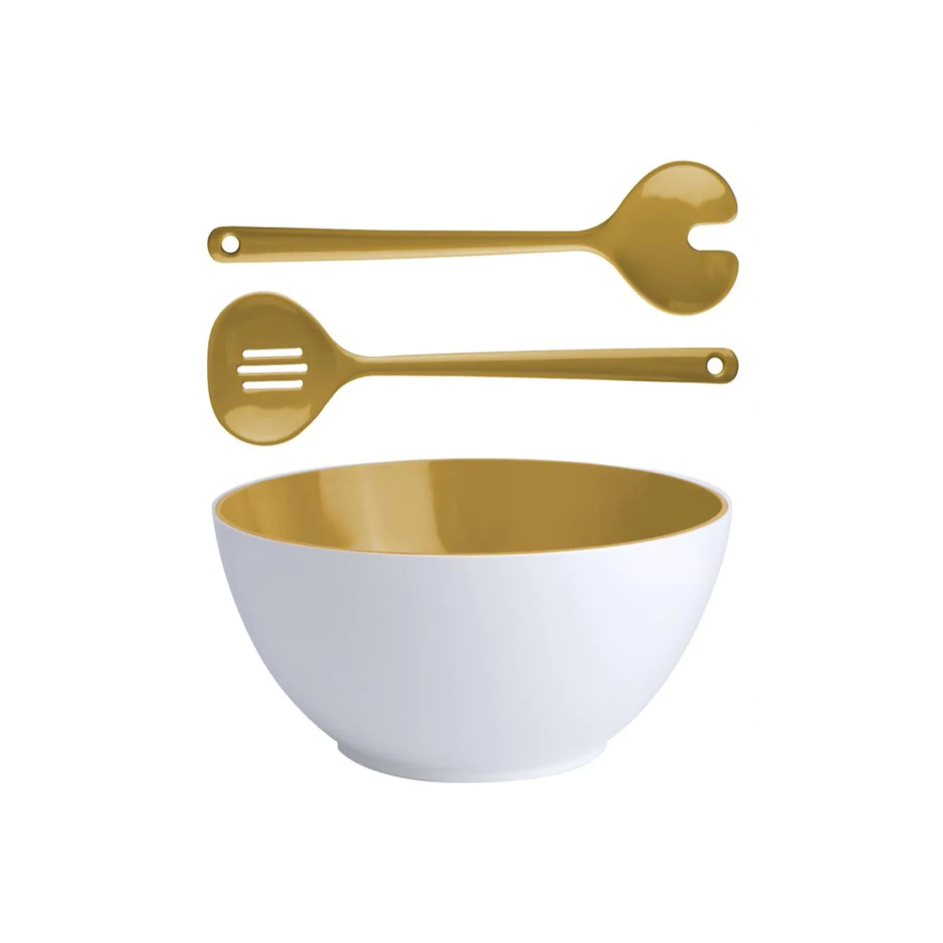 Summer - Salad Bowl & Cutlery - Mustard - Inhomebuy