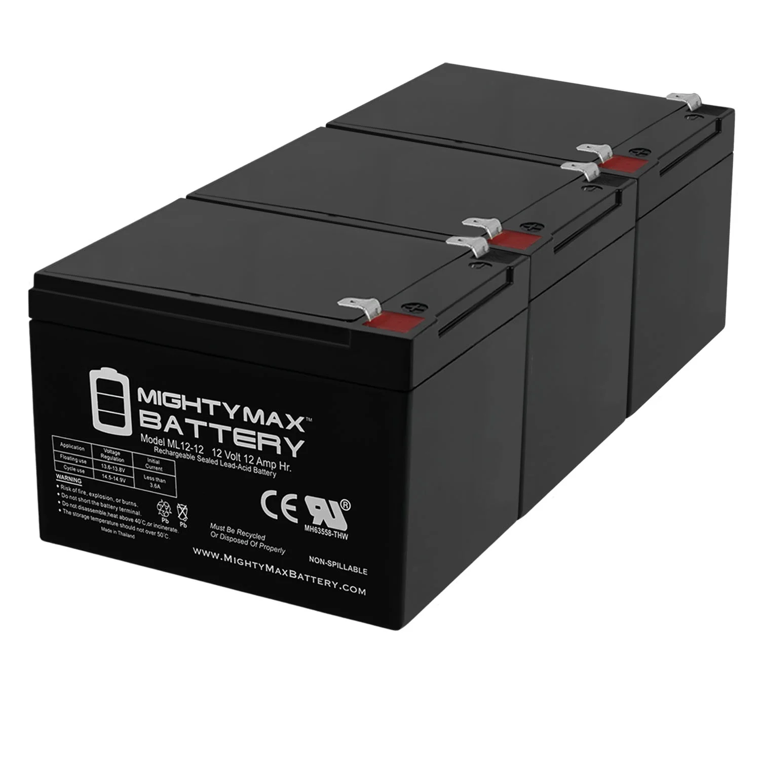 12V 12Ah F2 Scooter Battery Replaces Kung Long WP12-12 - Inhomebuy