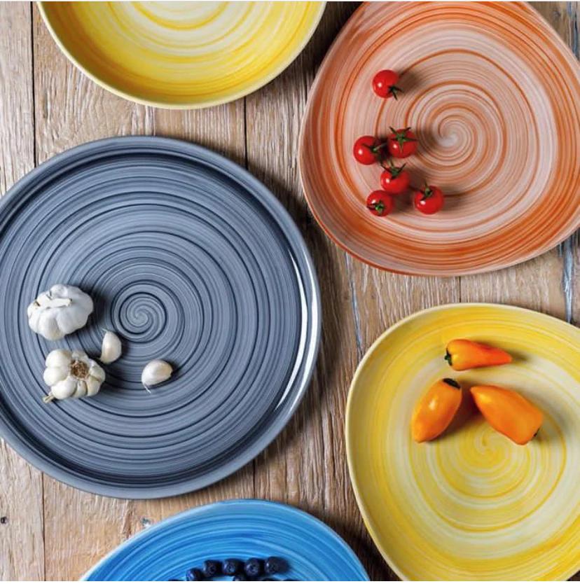 Round Pizza Plate 33cm Cinzia Giotto Gris - Inhomebuy