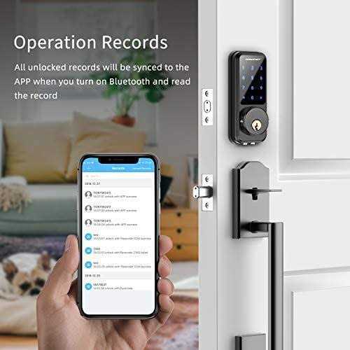 Electronic Deadbolt Door Lock Smart Wireless Anti-Theft Home Security Keyless Deadbolt Access Control System with 4 Remote Control - Inhomebuy
