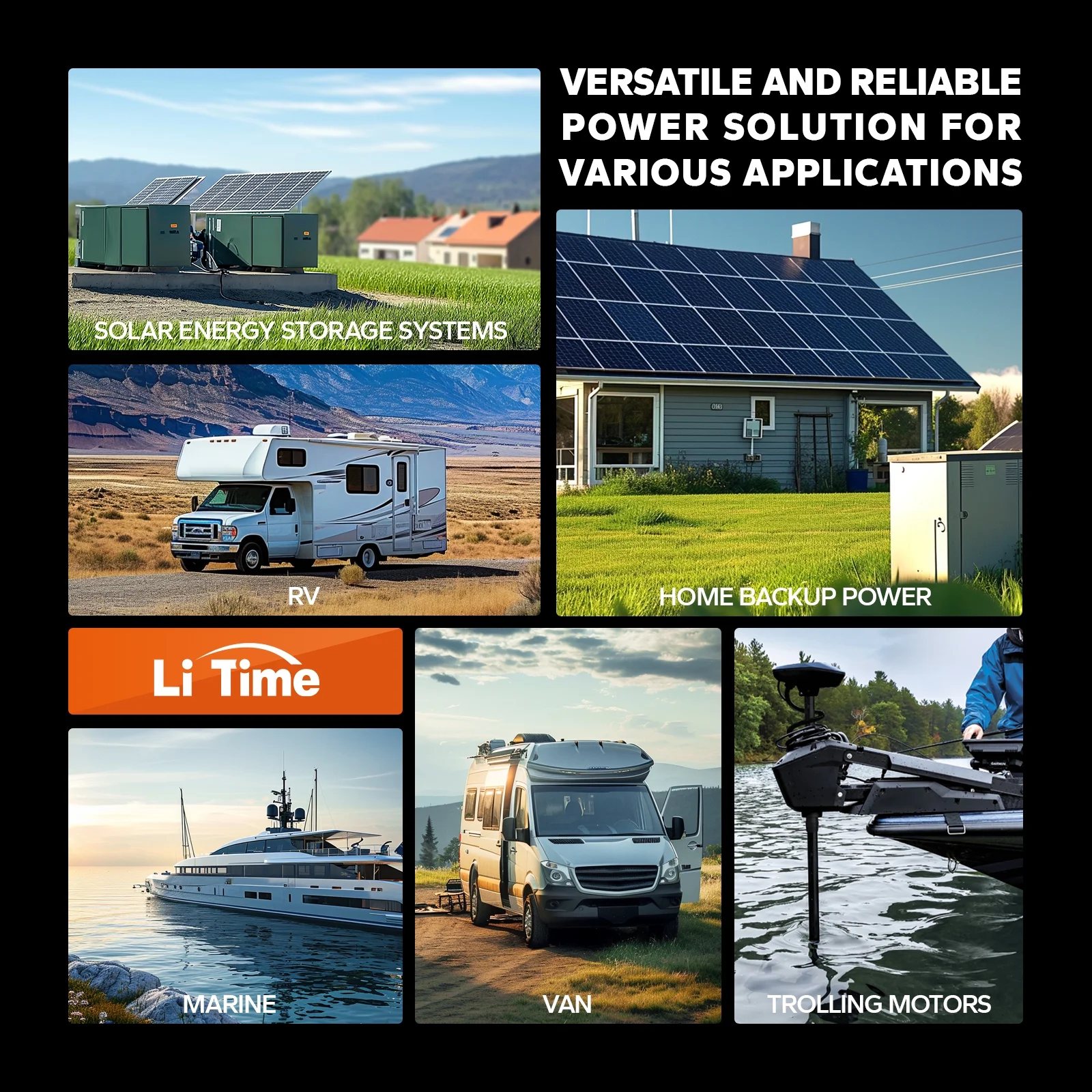 LiTime 12V 200Ah PLUS Lithium LiFePO4 Battery, Max 2560W Power Output, 10-Year Lifetime, 200A BMS LiFePO4 Battery for RV, Solar, Off-Grid, Marine - Inhomebuy