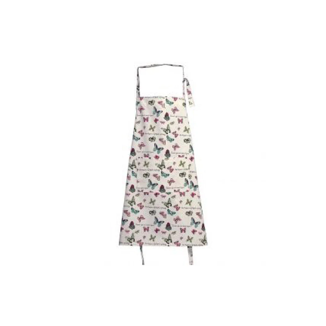 Tablier Cotton Beige Butterfly Romance Apron - Inhomebuy