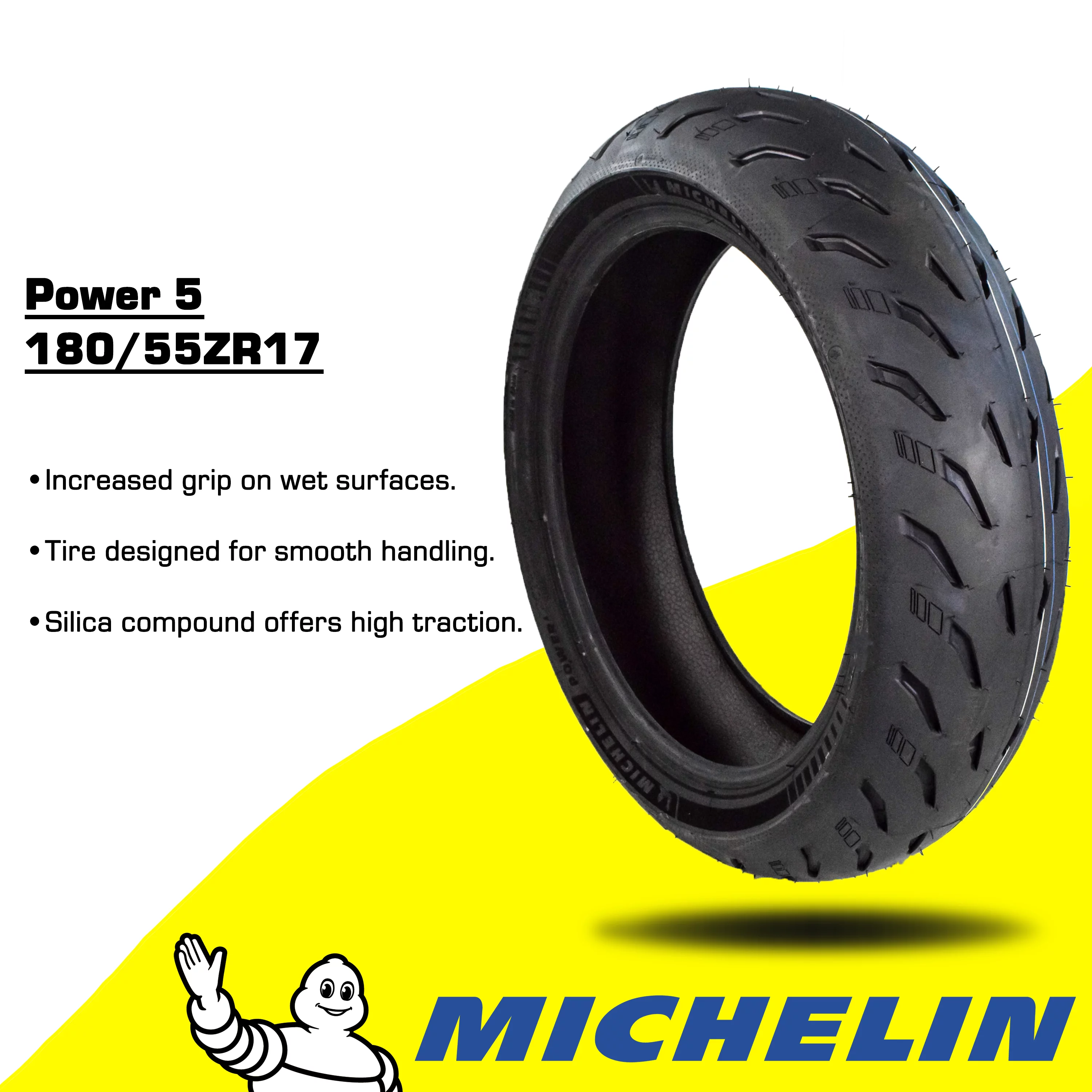Michelin Pilot Power 5 180/55ZR17 Rear Radial Motorcycle Sport Bike Tire 73W - Inhomebuy