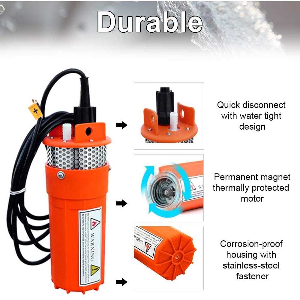 ECO-WORTHY Submersible Well Water Pump with 10ft Cable 1.6GPM - Inhomebuy